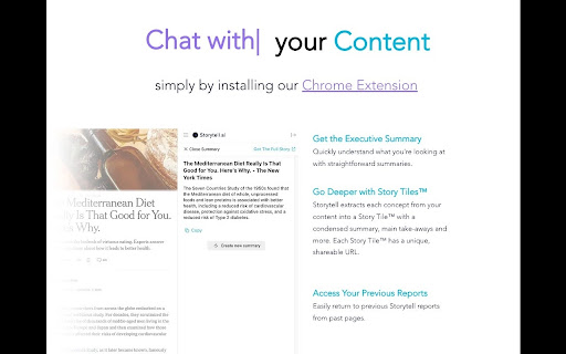 Storytell.ai: ChatGPT with your Content网页截图,Storytell.ai: ChatGPT with your Content网页快照