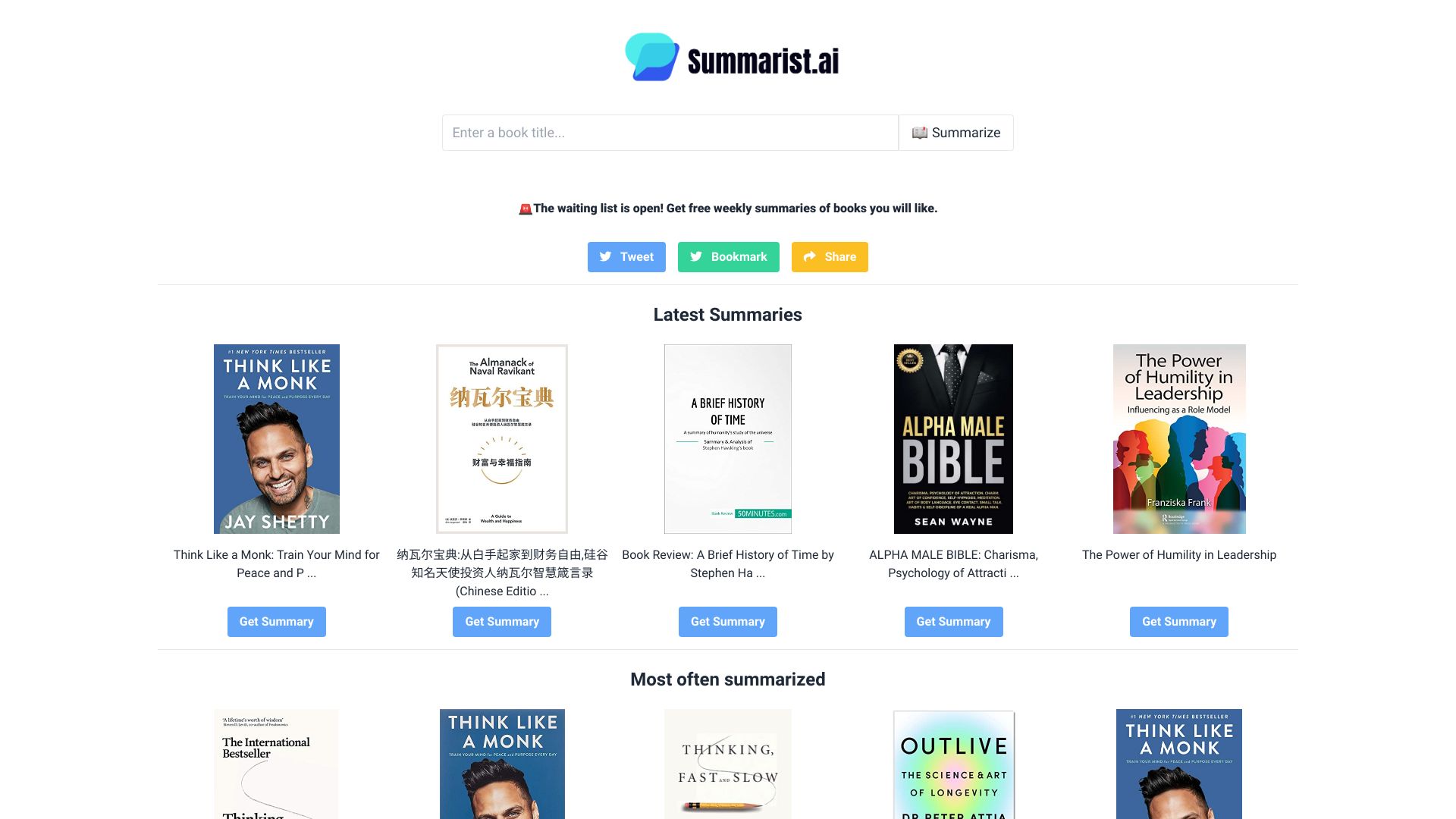 Summarist.ai网页截图,Summarist.ai网页快照