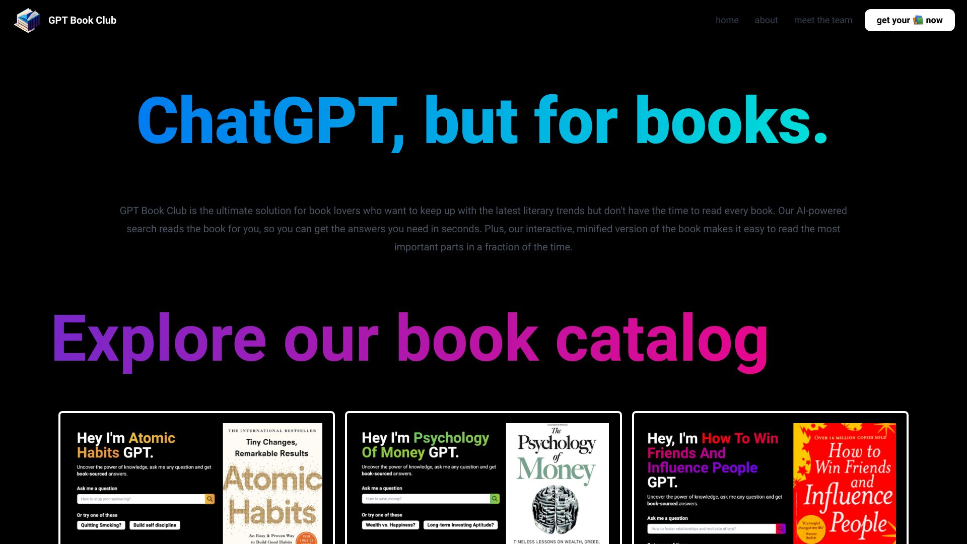 GPT Book Club网页截图,GPT Book Club网页快照