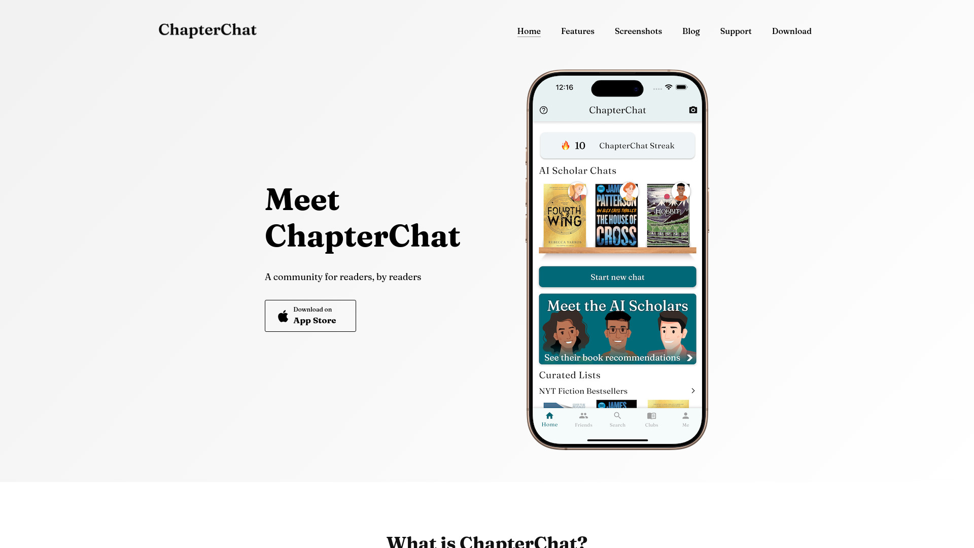 ChapterChat网页截图,ChapterChat网页快照