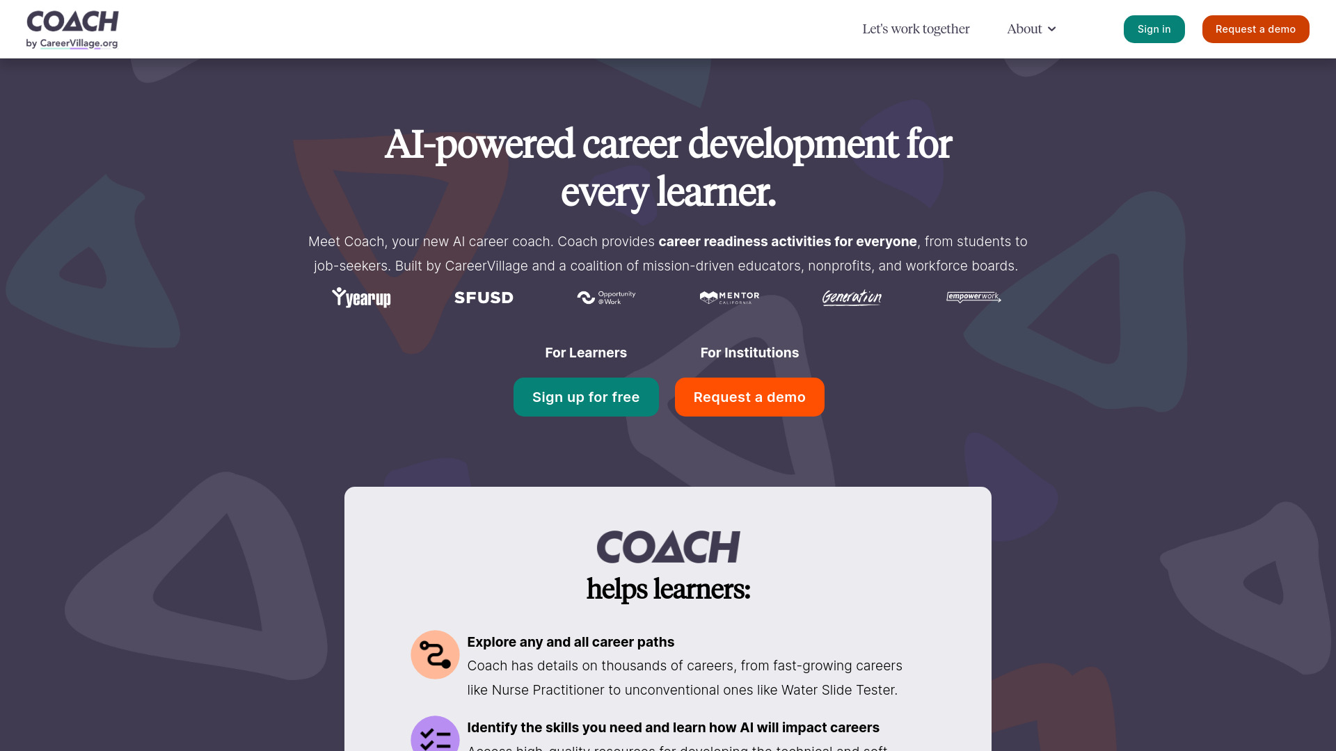 COACH by CareerVillage网页截图,COACH by CareerVillage网页快照