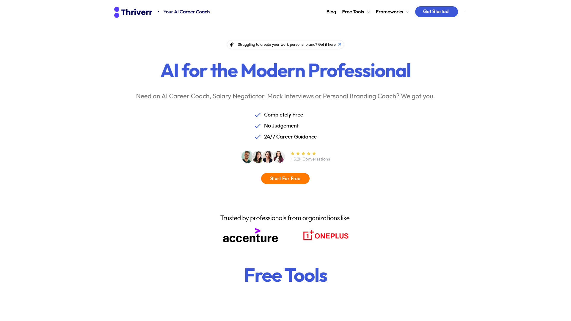Thriverr – AI Career Coach网页截图,Thriverr – AI Career Coach网页快照