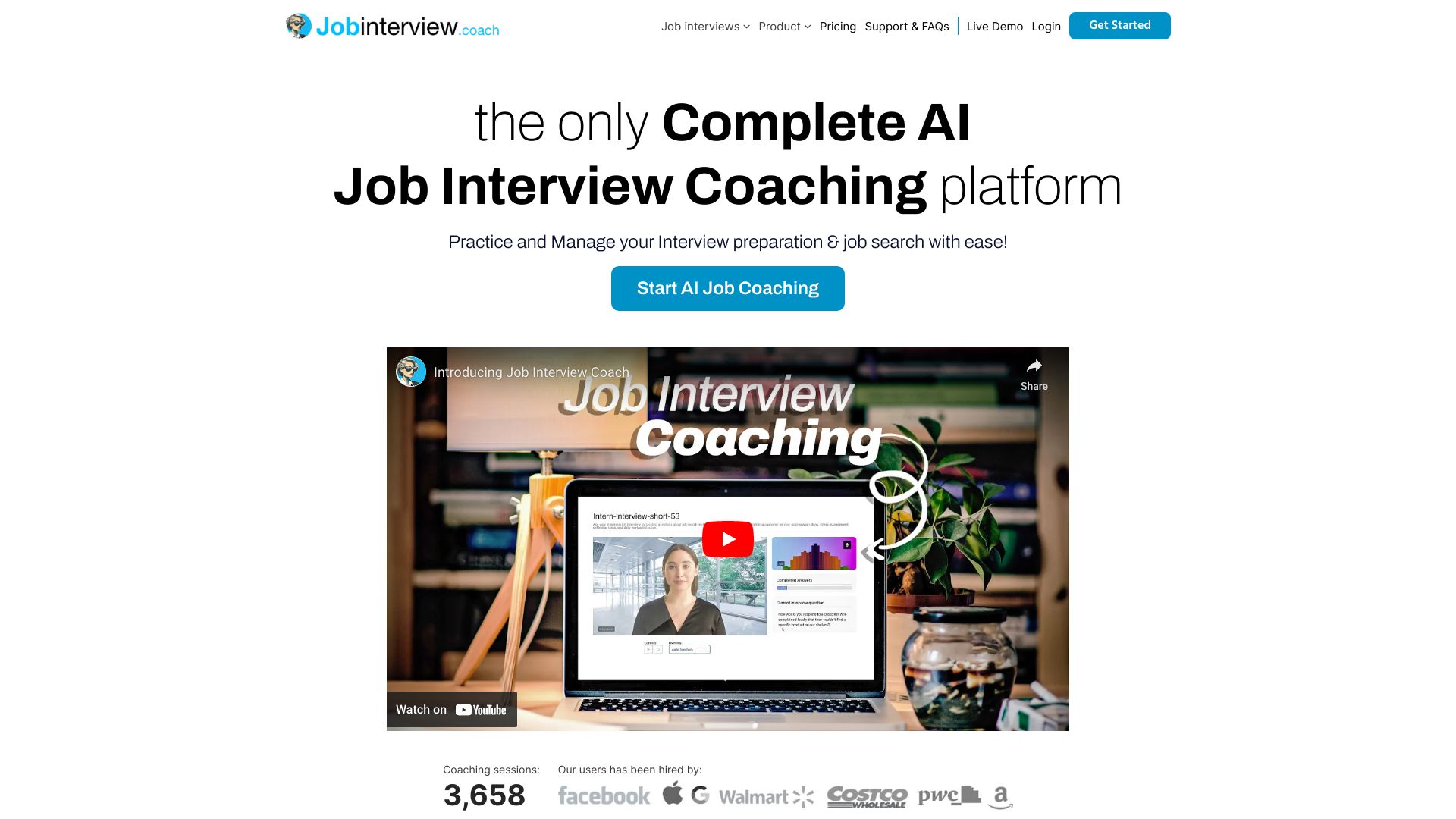 AI Job Interview Coach网页截图,AI Job Interview Coach网页快照