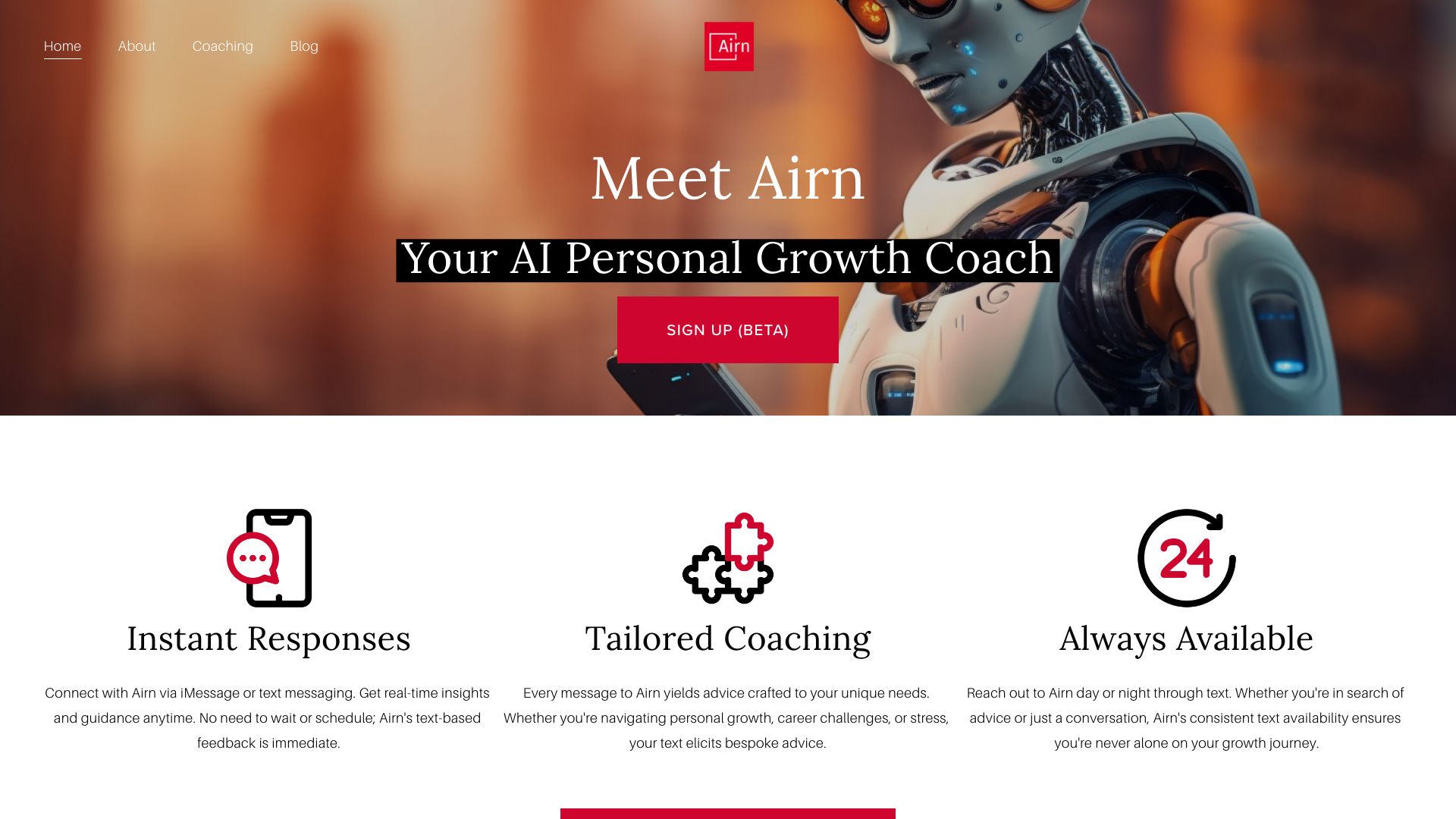 Airn – Your AI Personal Growth Coach网页截图,Airn – Your AI Personal Growth Coach网页快照