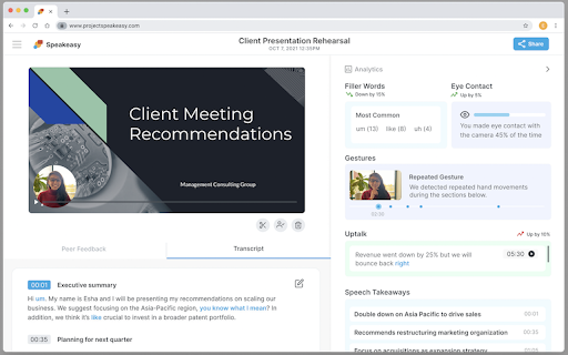 Speakeasy: AI powered speech coach网页截图,Speakeasy: AI powered speech coach网页快照