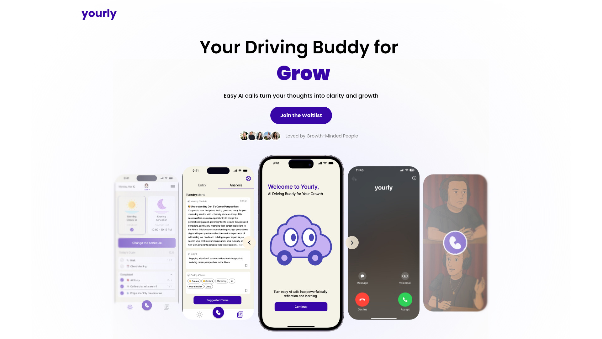 yourly: Voice AI Call Reflection网页截图,yourly: Voice AI Call Reflection网页快照