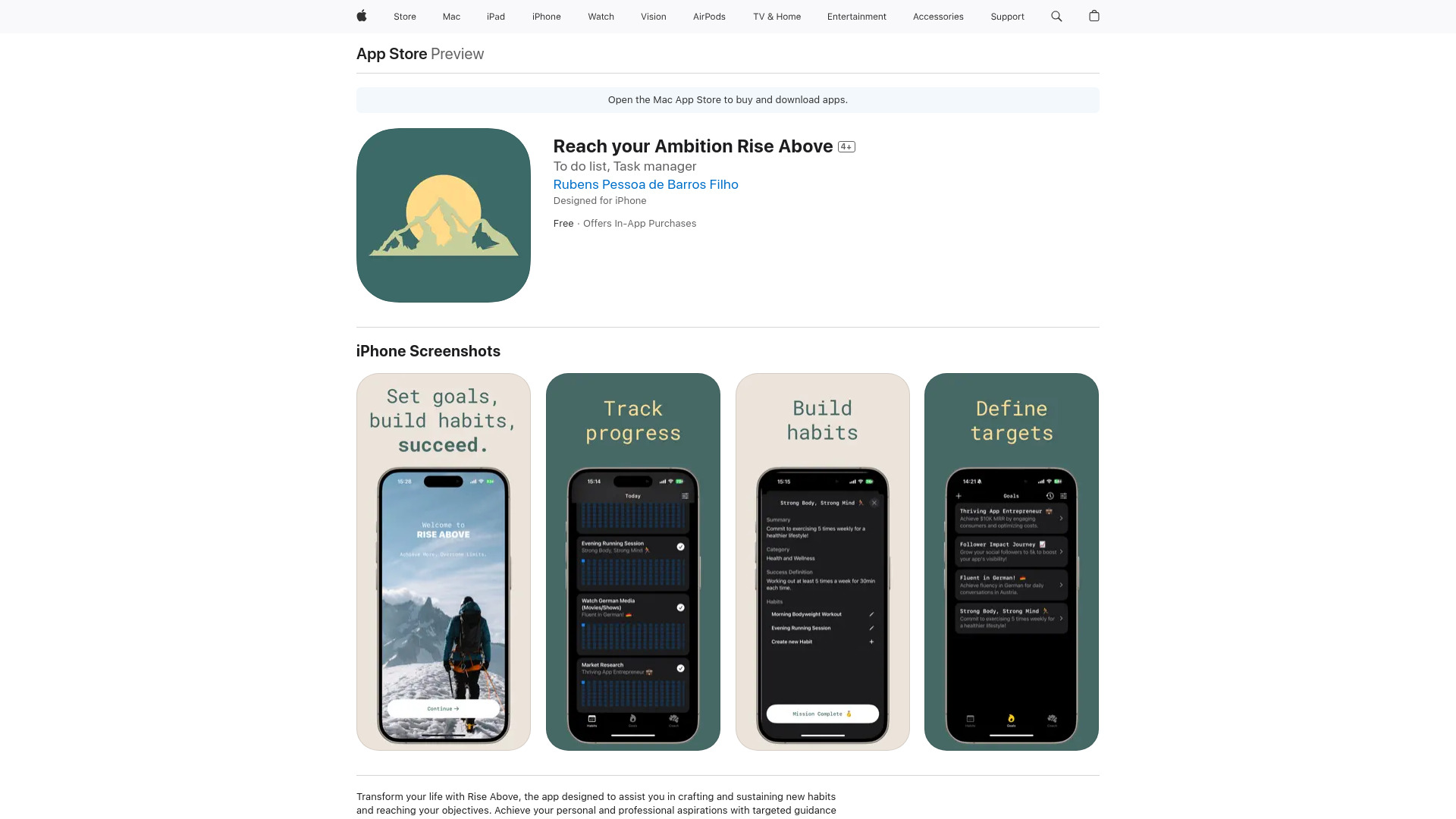 Rise Above – Build habits, Reach goals网页截图,Rise Above – Build habits, Reach goals网页快照