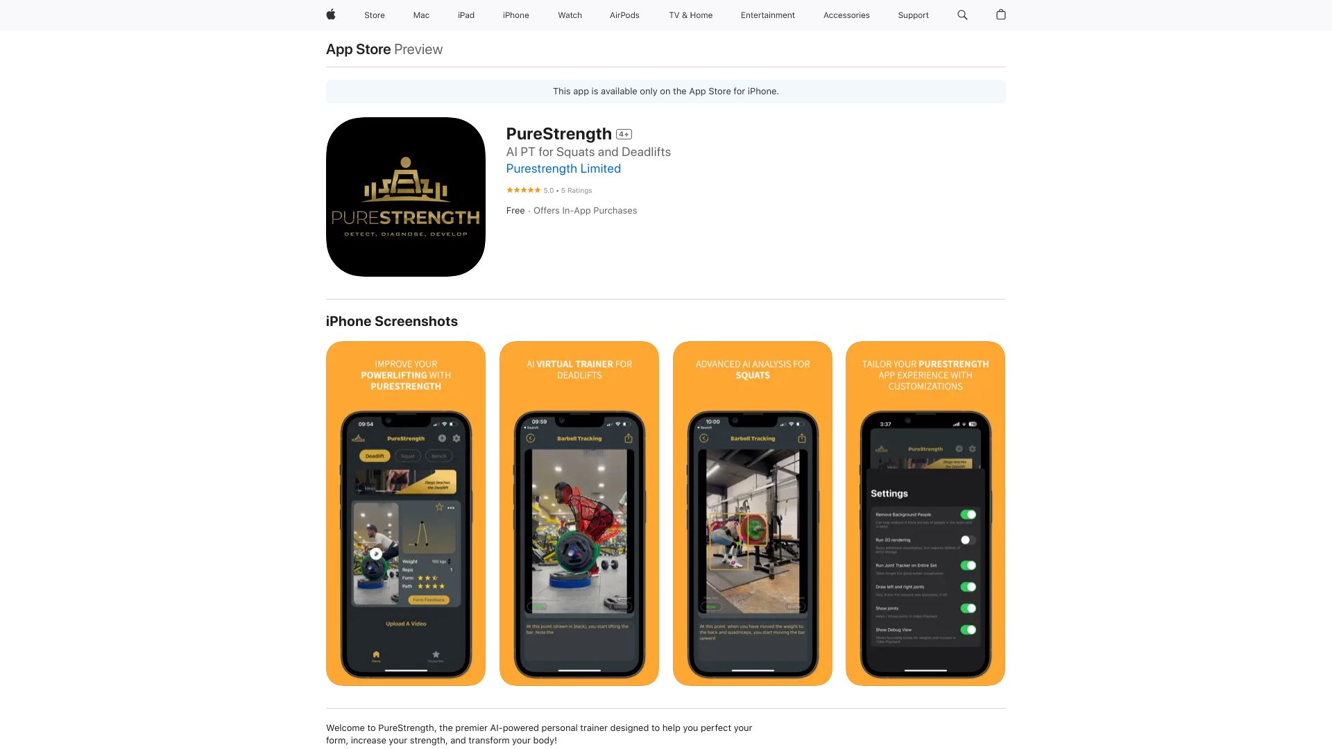 PureStrength网页截图,PureStrength网页快照