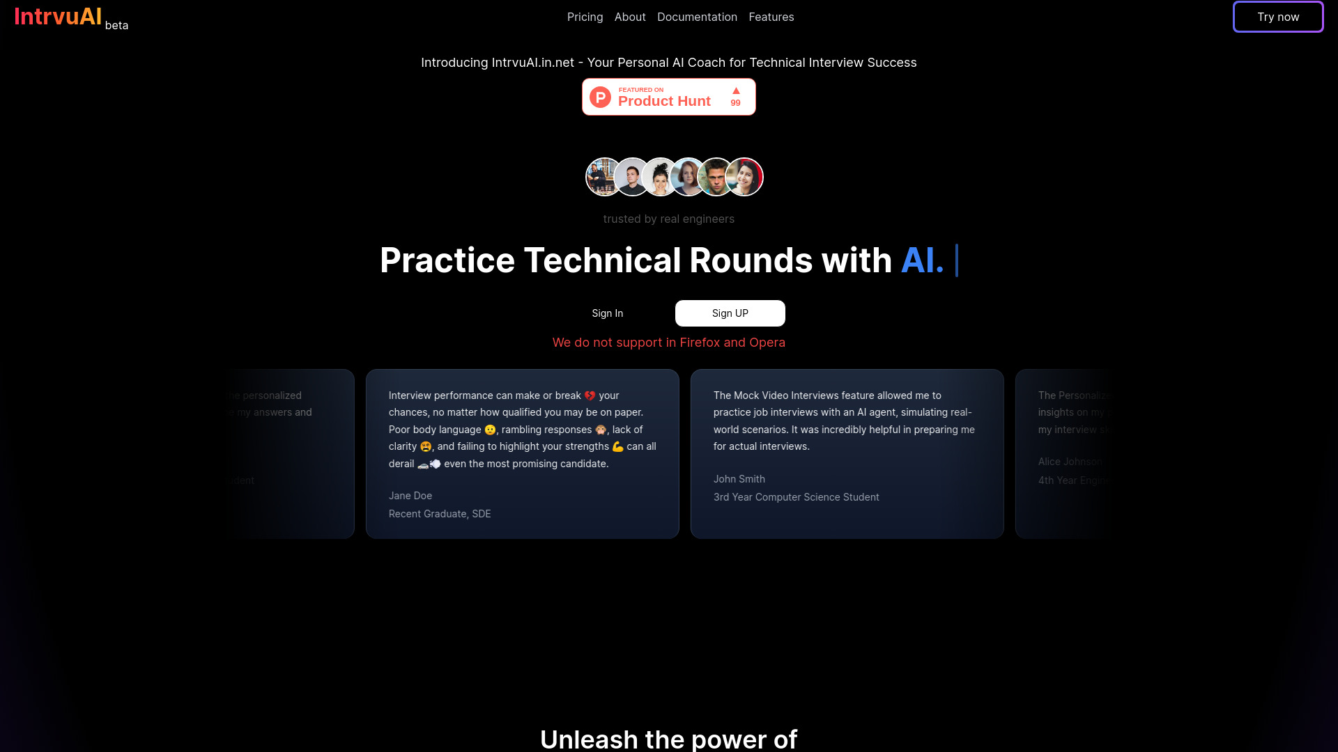 IntrvuAI网页截图,IntrvuAI网页快照