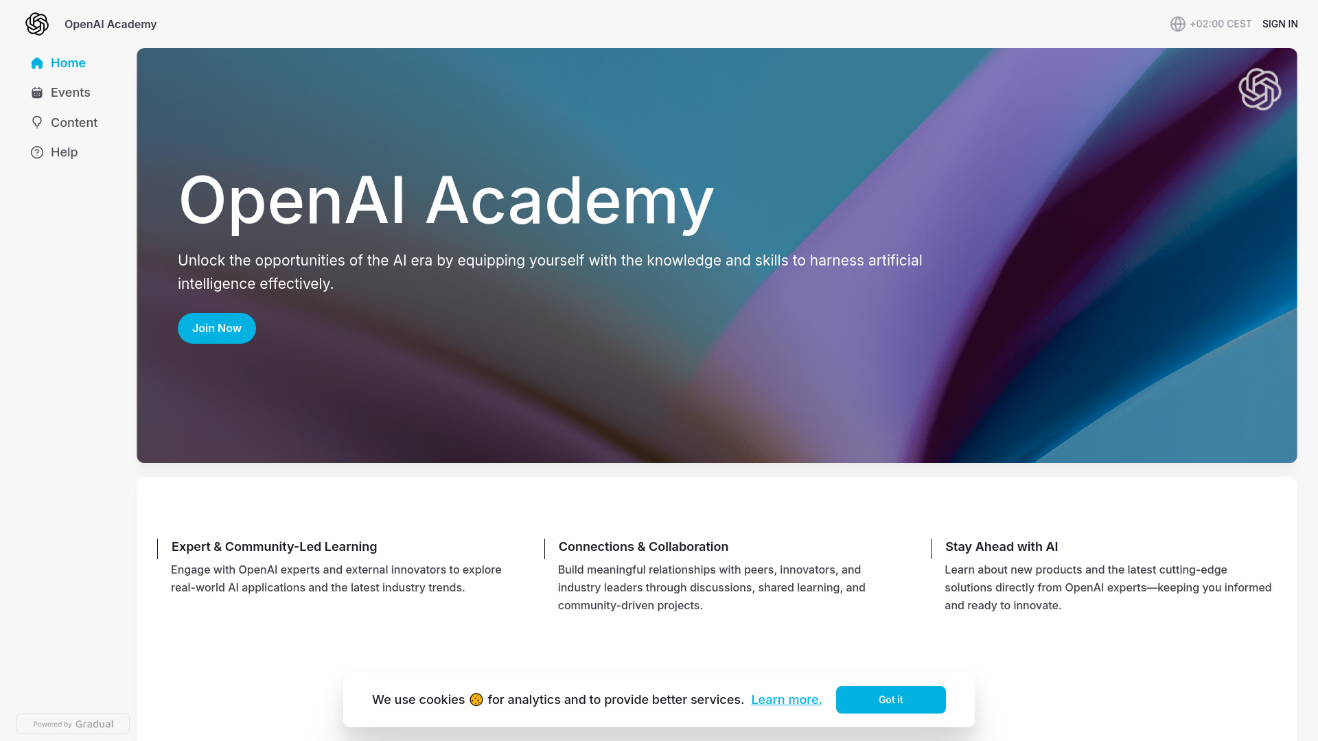 OpenAI Academy网页截图,OpenAI Academy网页快照
