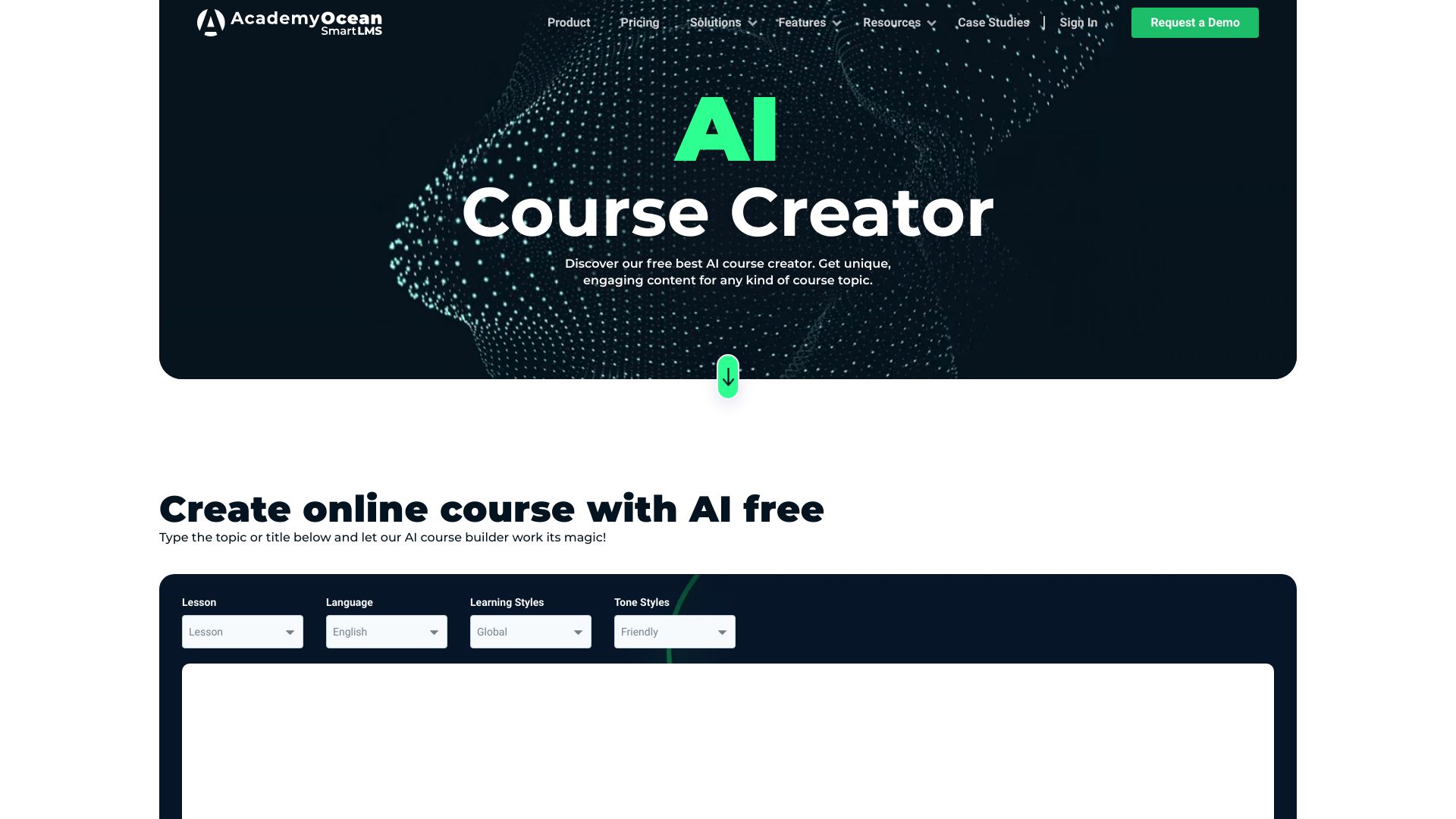 AI Course Creator – AcademyOcean网页截图,AI Course Creator – AcademyOcean网页快照