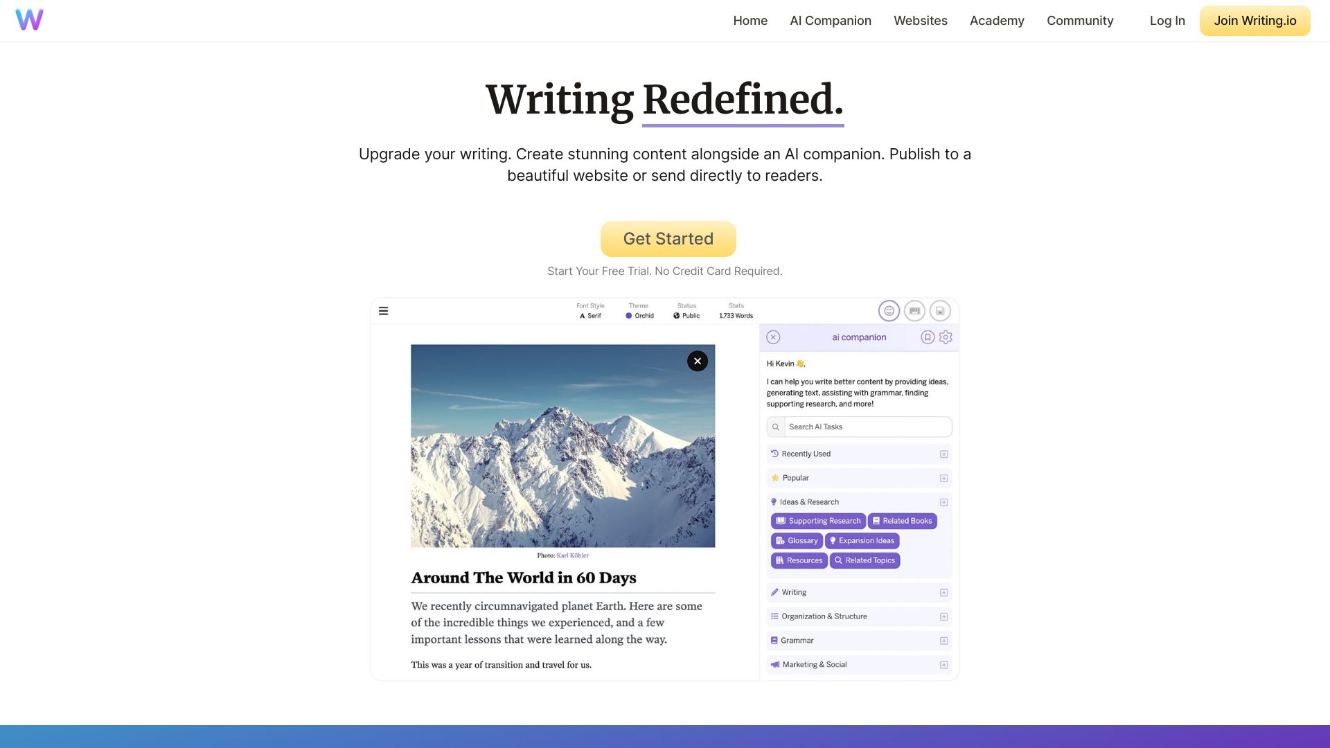 Writing.io网页截图,Writing.io网页快照