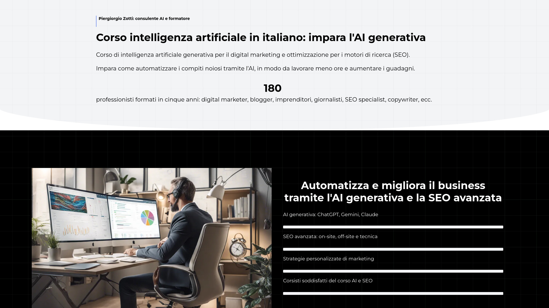 Corso intelligenza artificiale: AI coach网页截图,Corso intelligenza artificiale: AI coach网页快照