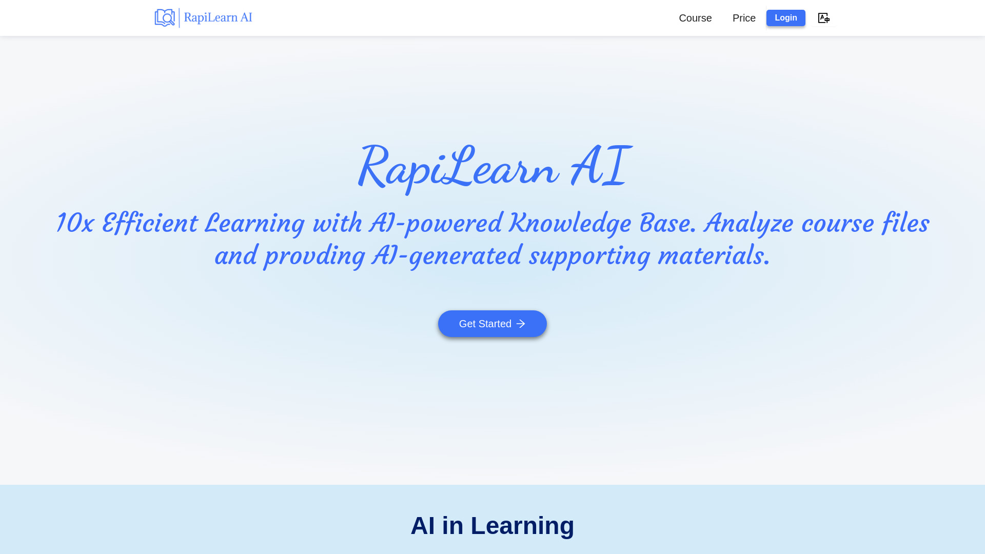 RapiLearn AI网页截图,RapiLearn AI网页快照