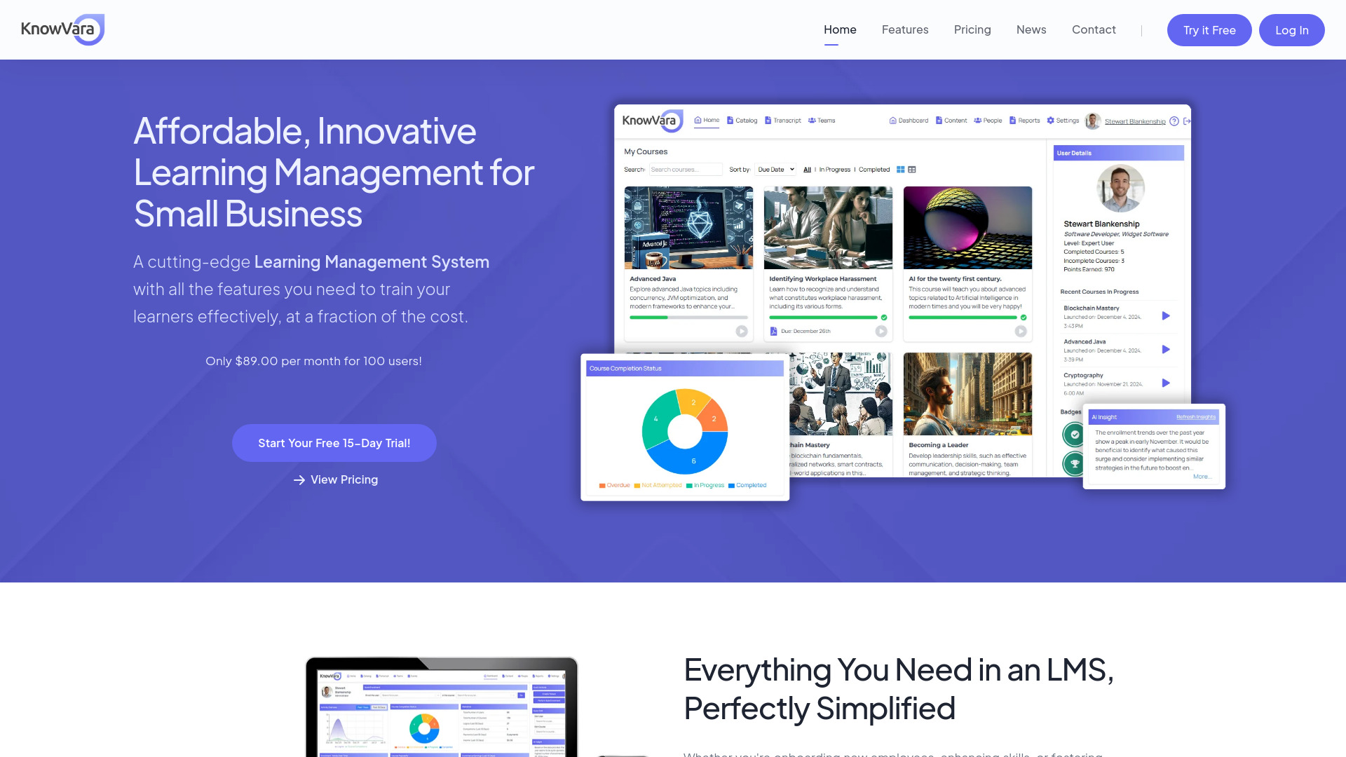 KnowVara LMS网页截图,KnowVara LMS网页快照