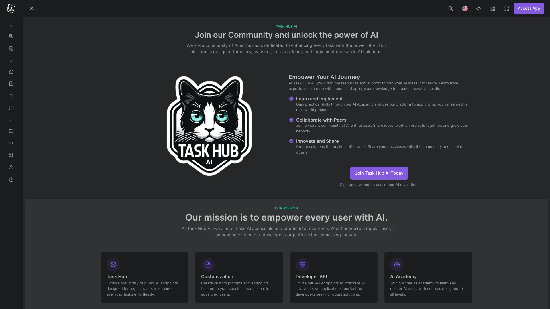 TASK HUB AI网页截图,TASK HUB AI网页快照