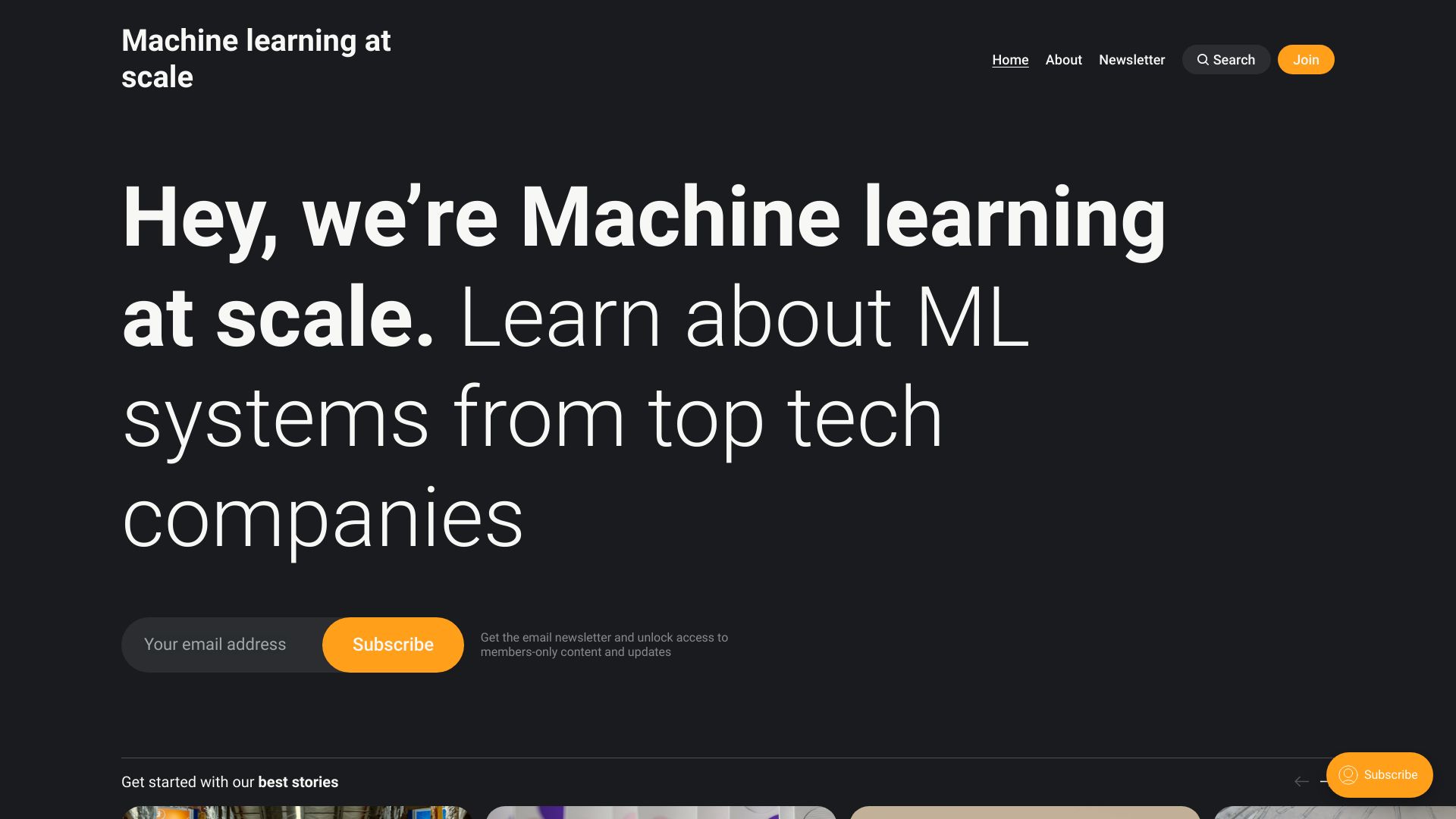 Machine learning at scale网页截图,Machine learning at scale网页快照
