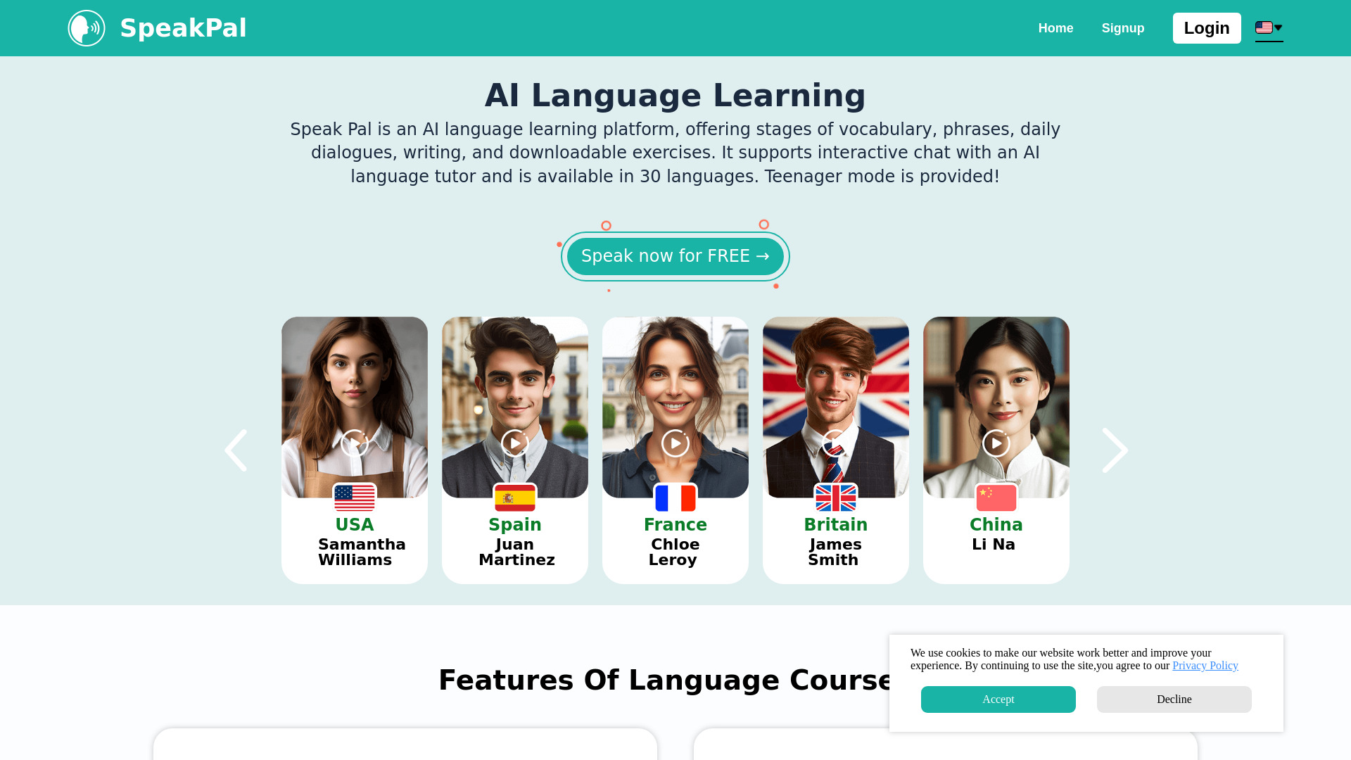 The Best AI Language Learning-SpeakPal网页截图,The Best AI Language Learning-SpeakPal网页快照