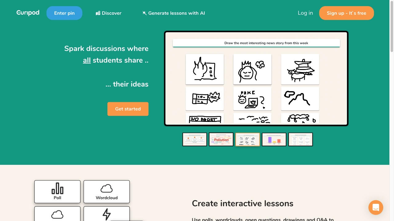 Curipod网页截图,Curipod网页快照