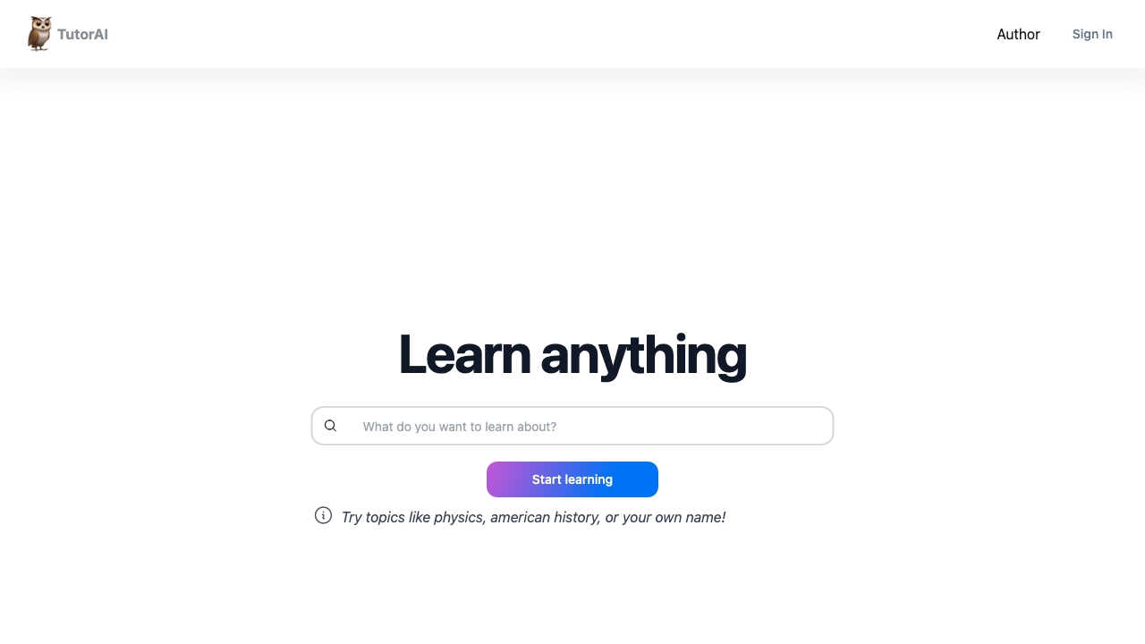 TutorAI网页截图,TutorAI网页快照
