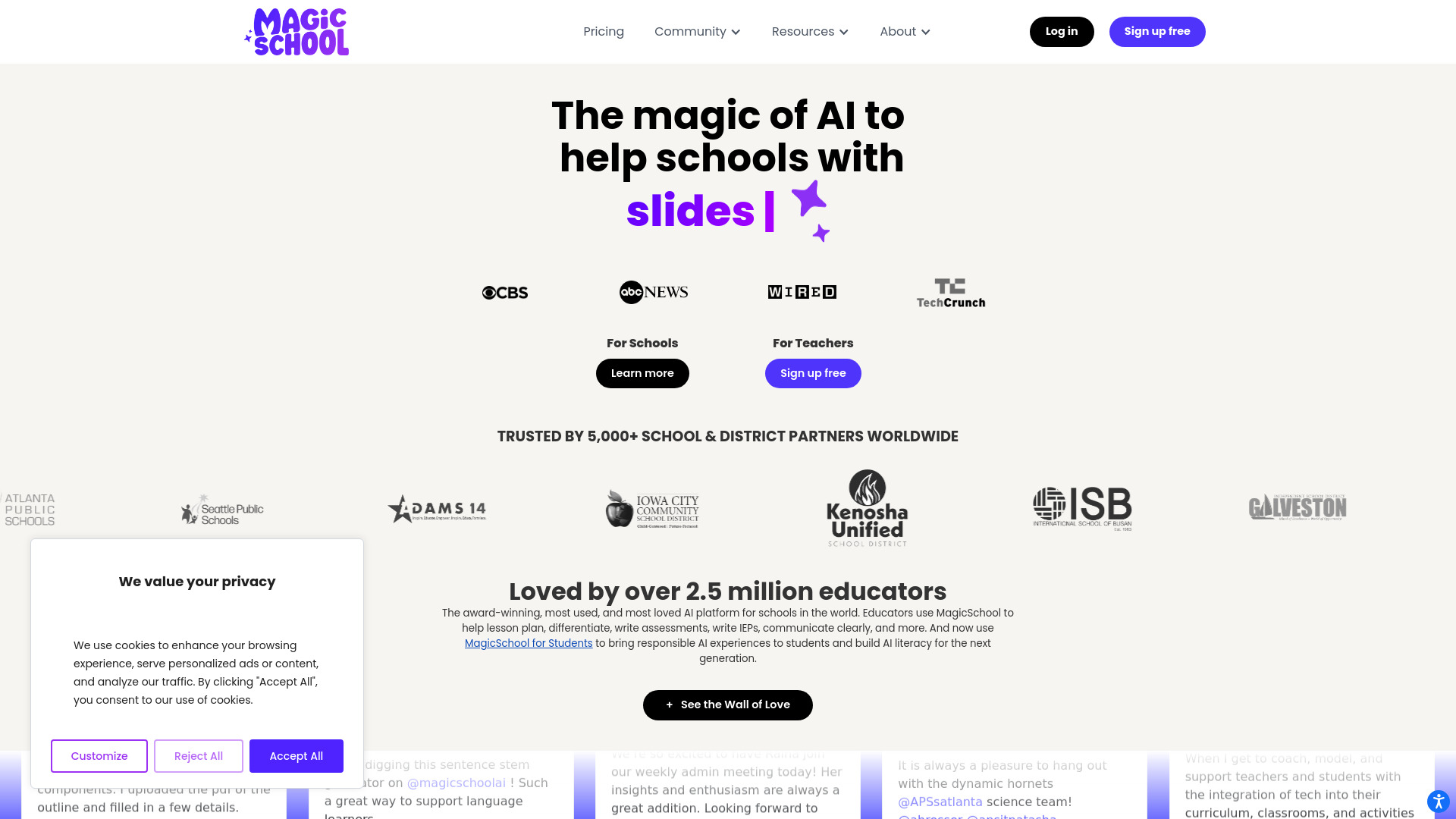 MagicSchool AI网页截图,MagicSchool AI网页快照