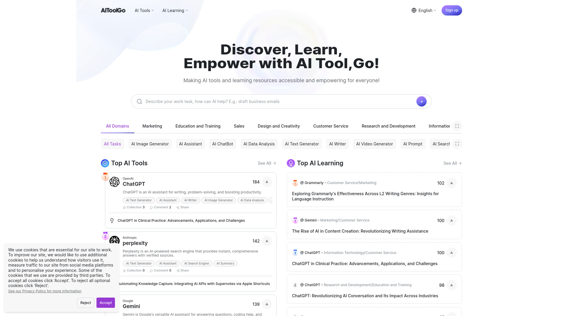 AIToolGo网页截图,AIToolGo网页快照
