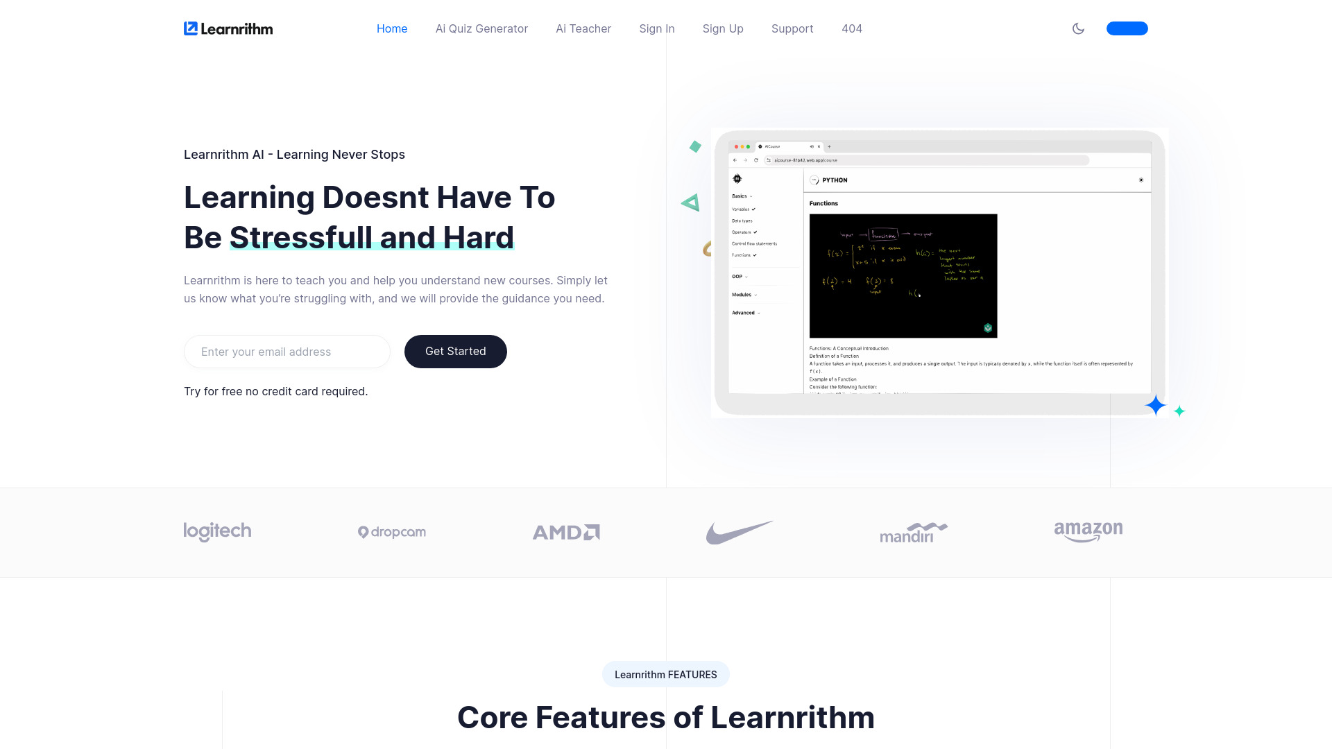 Learnrithm Ai网页截图,Learnrithm Ai网页快照