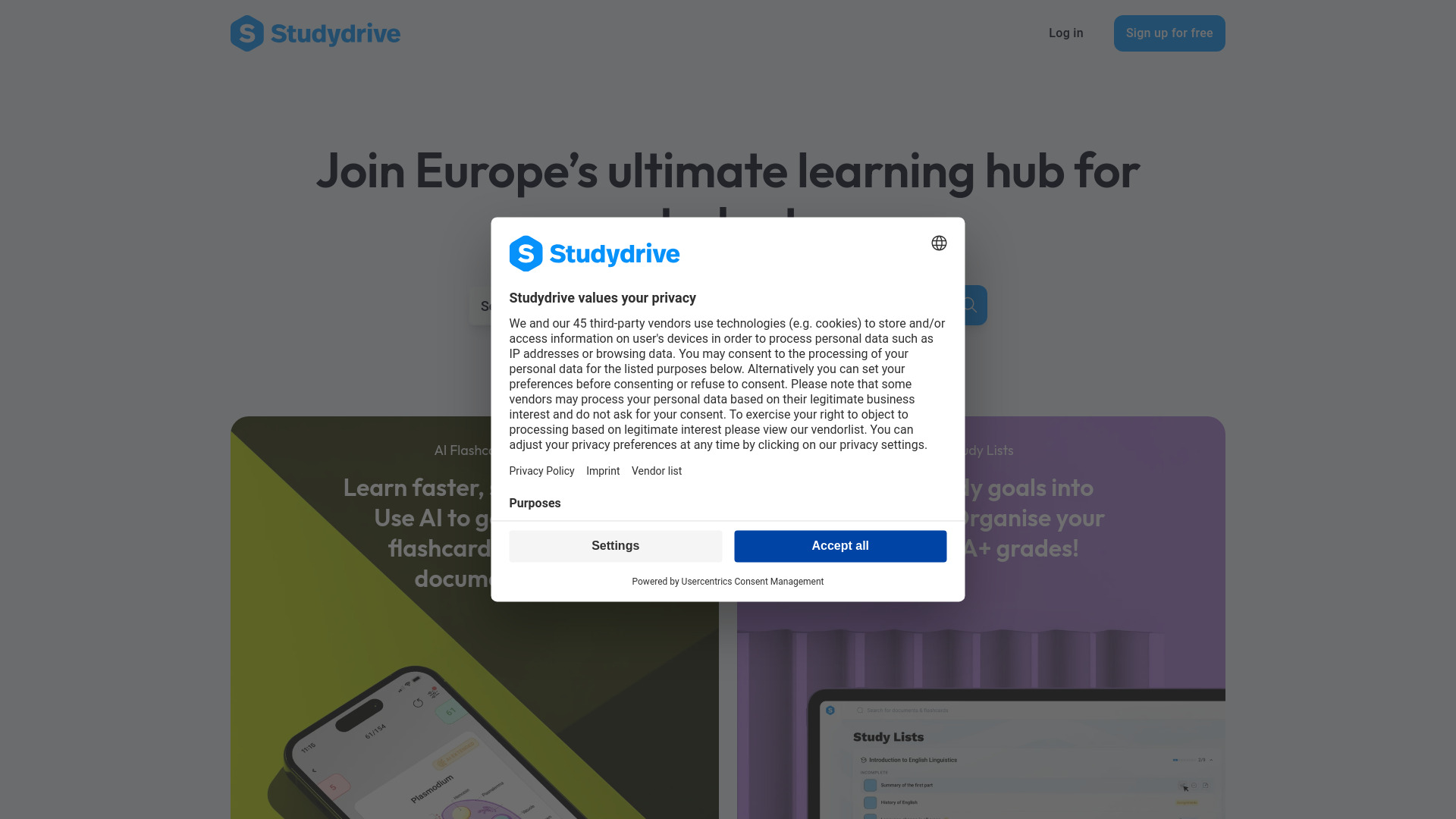 Studydrive网页截图,Studydrive网页快照