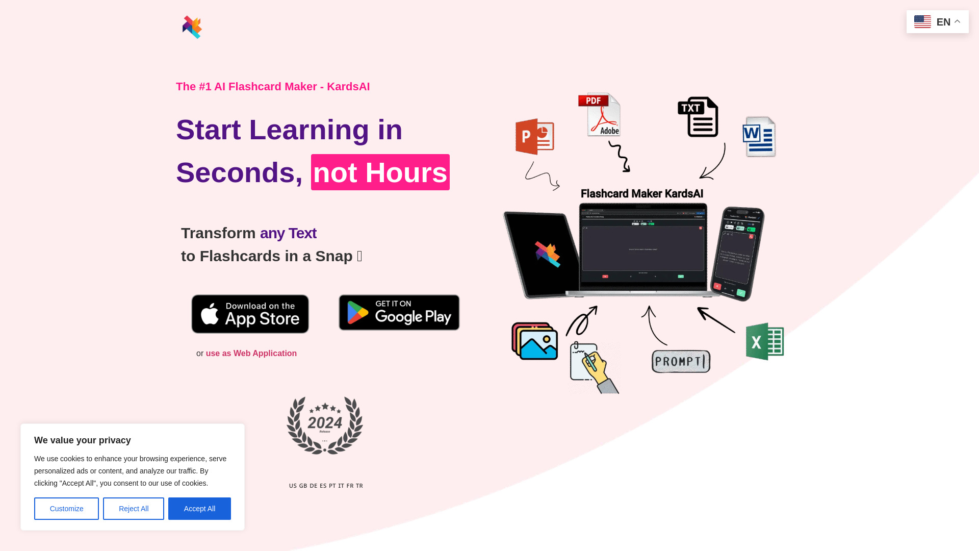 KardsAI: Flashcard Maker网页截图,KardsAI: Flashcard Maker网页快照