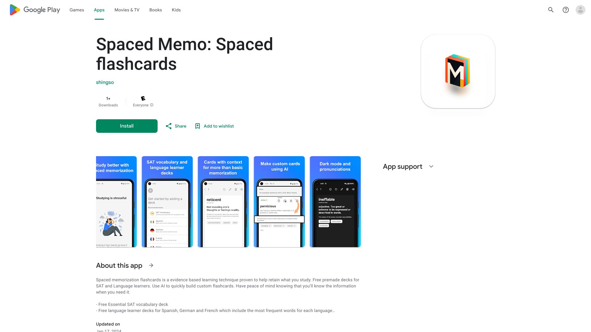 Spaced Memo网页截图,Spaced Memo网页快照