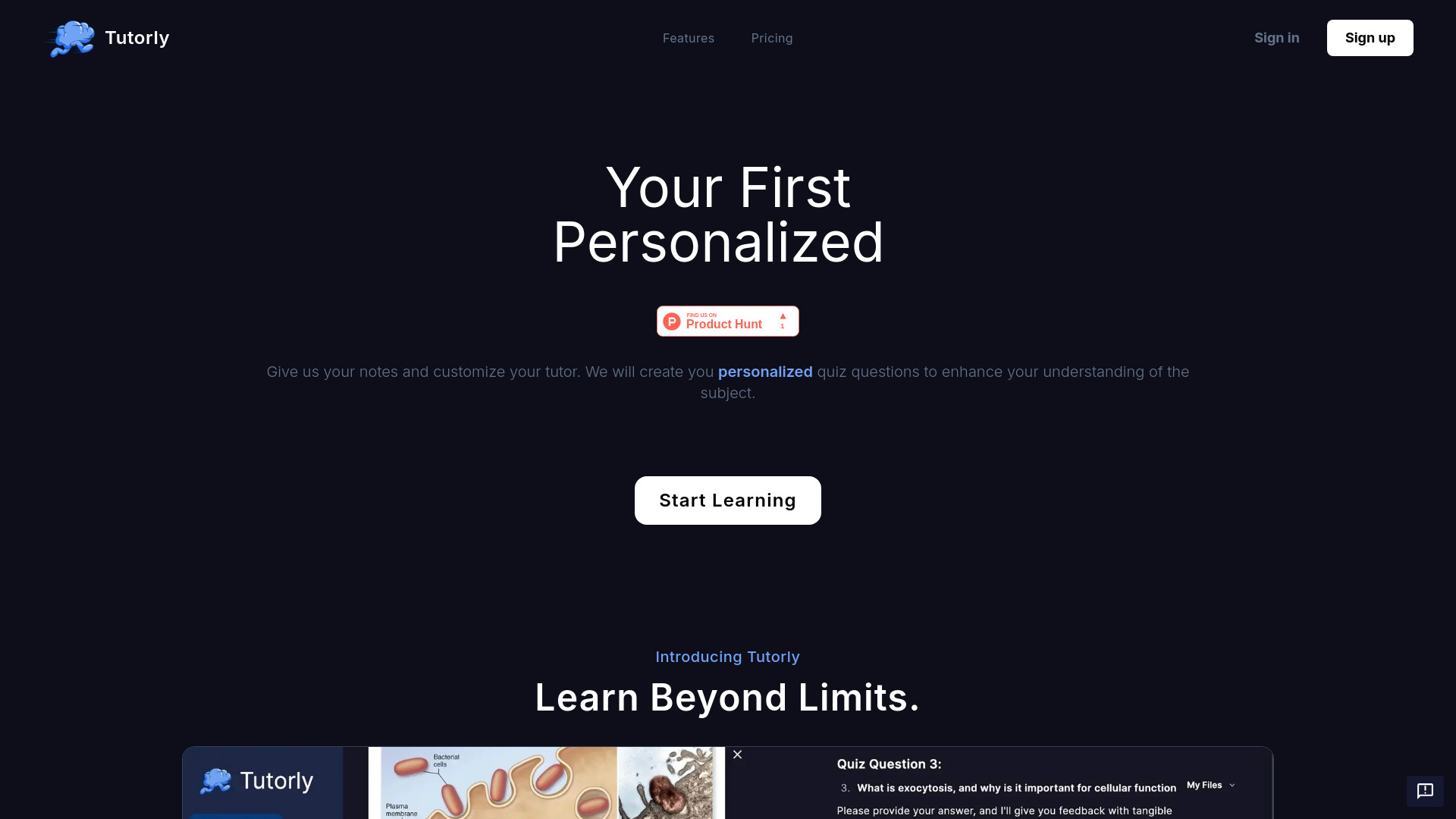Tutorly网页截图,Tutorly网页快照