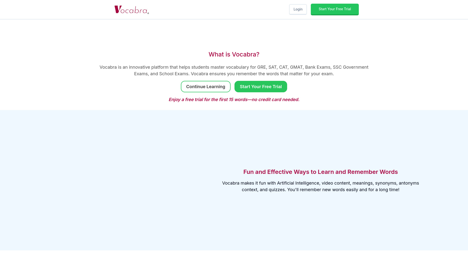 Vocabra网页截图,Vocabra网页快照