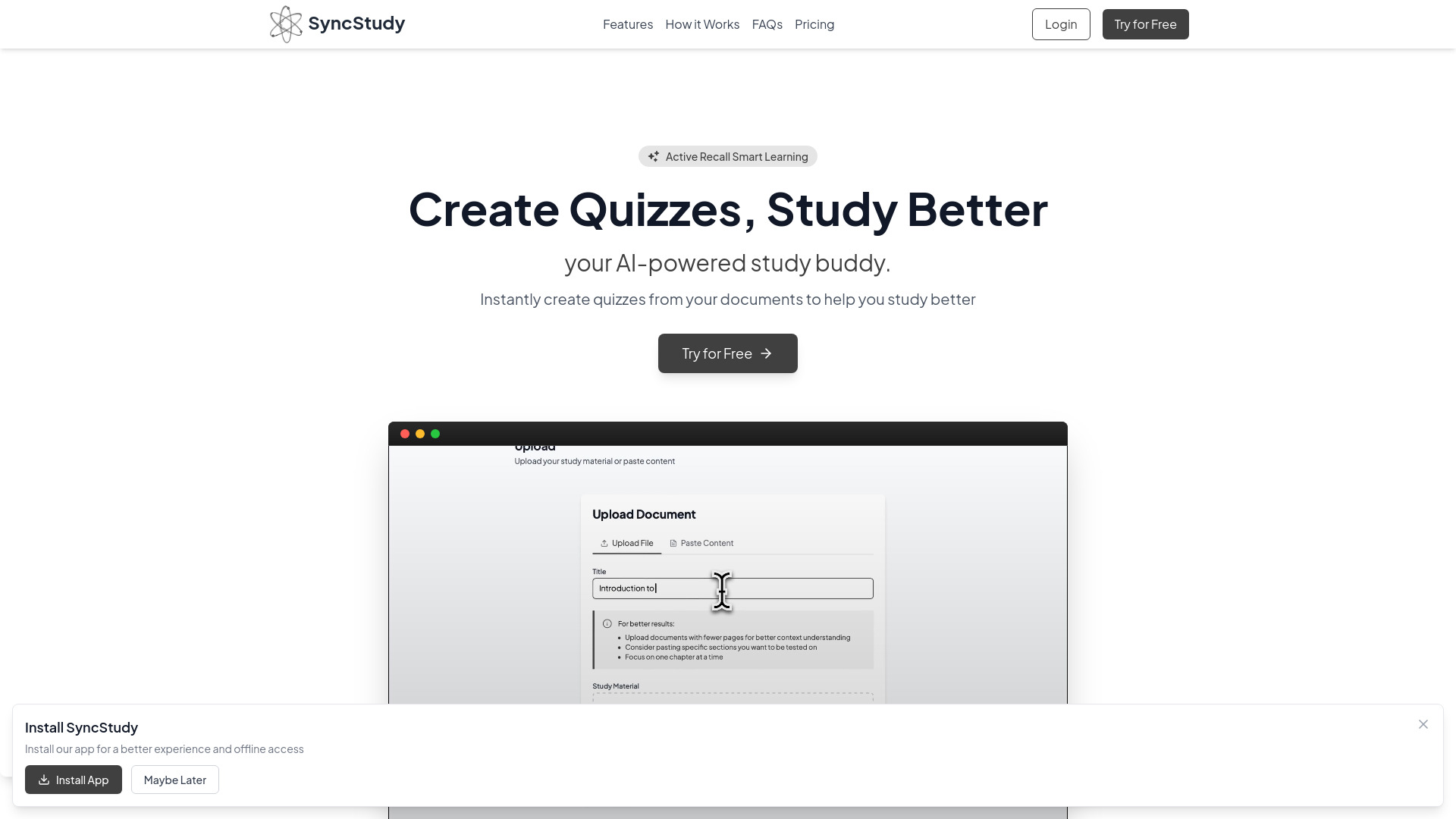 SyncStudy网页截图,SyncStudy网页快照