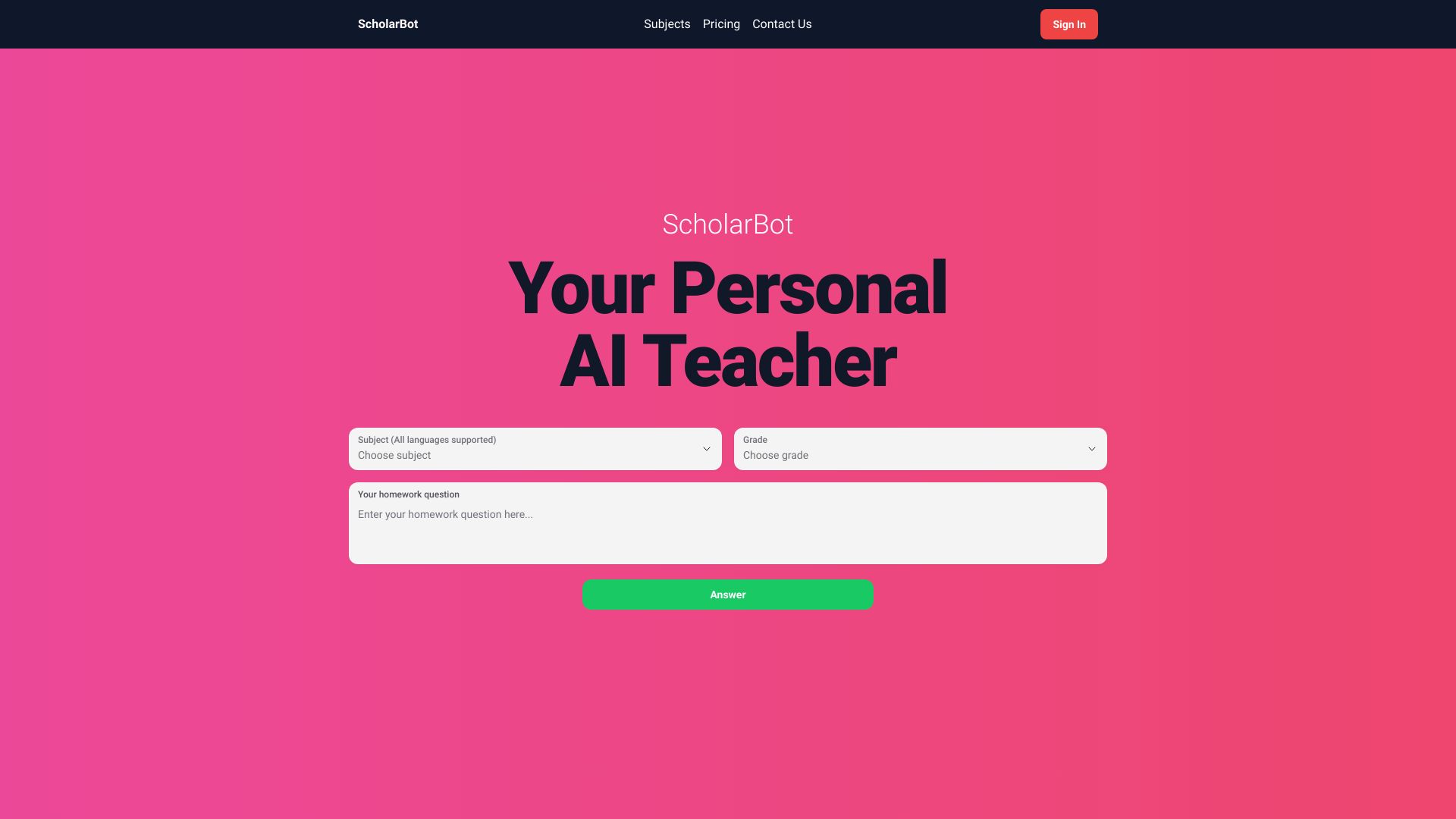 Scholarbot AI网页截图,Scholarbot AI网页快照