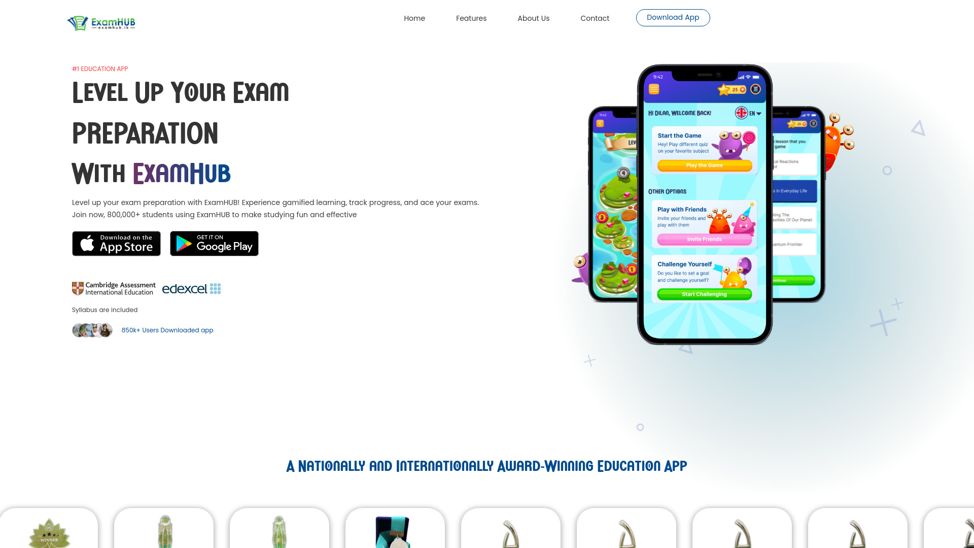 ExamHUB – Gamified Exam App网页截图,ExamHUB – Gamified Exam App网页快照