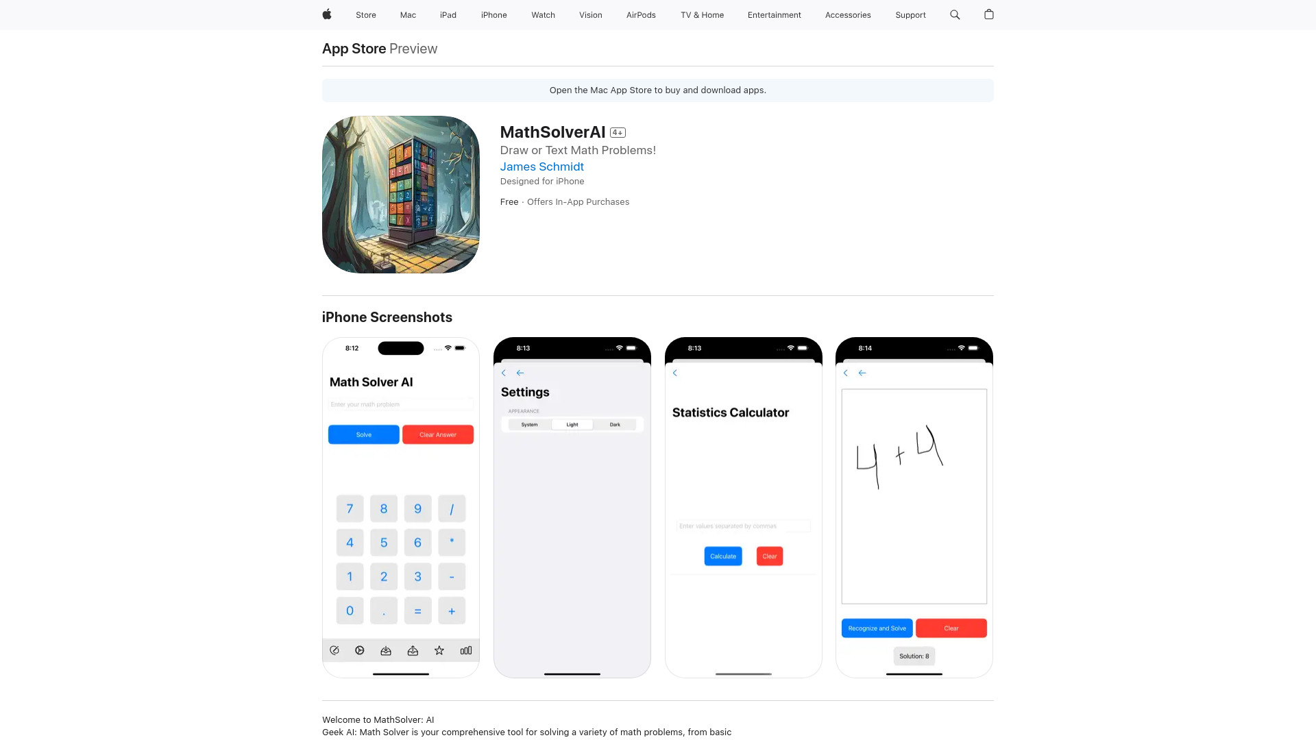 MathSolverAI网页截图,MathSolverAI网页快照