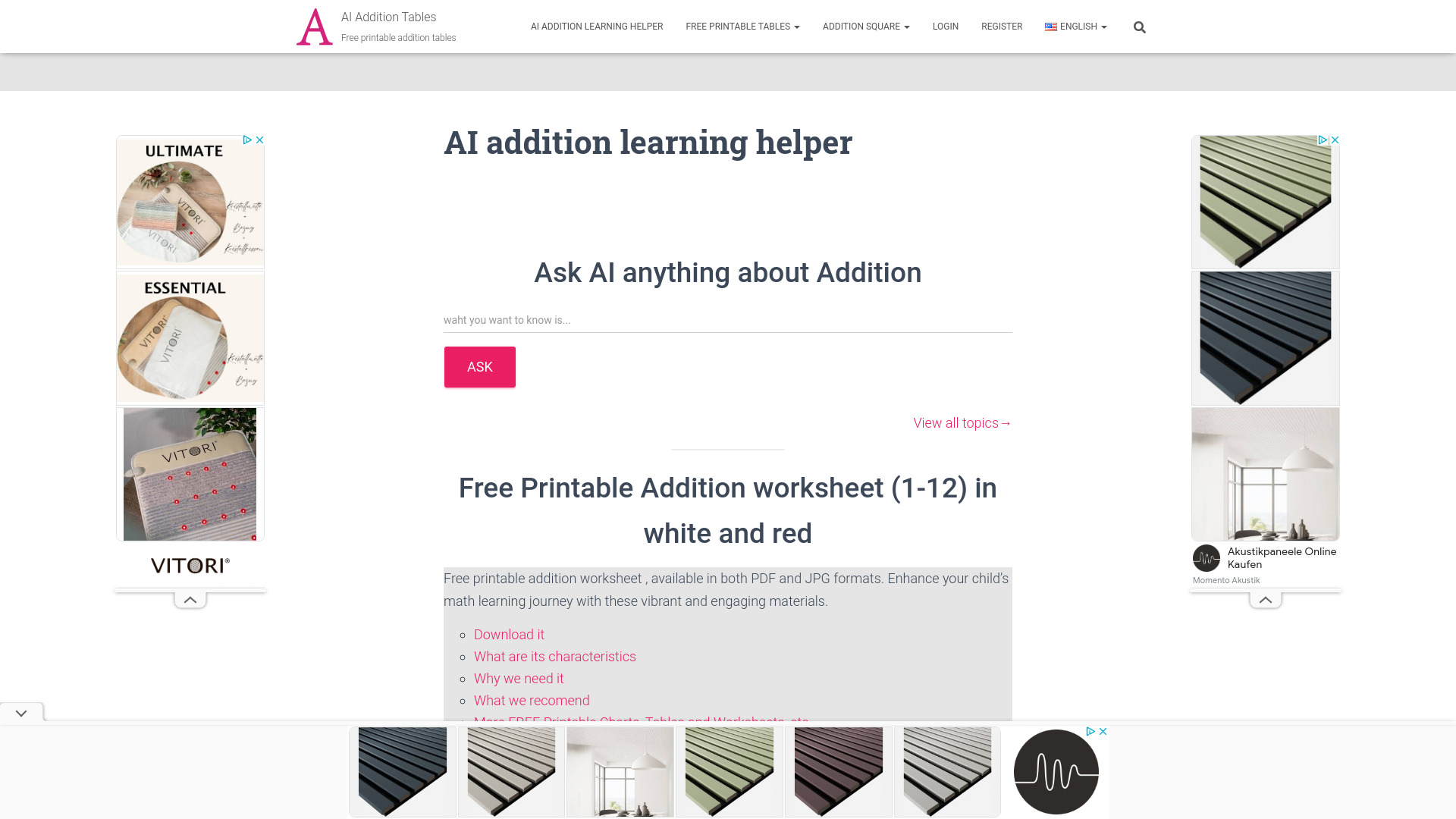 AI addition learning helper网页截图,AI addition learning helper网页快照