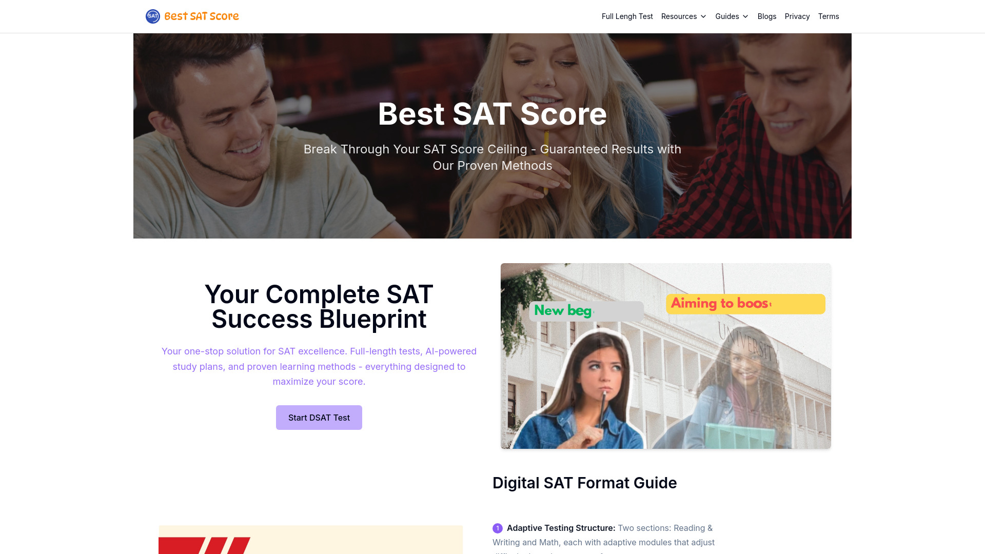 Best SAT Score网页截图,Best SAT Score网页快照