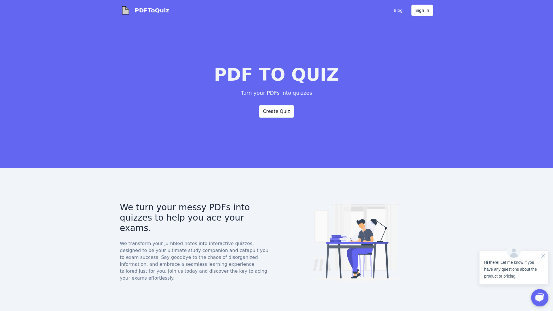 PDFToQuiz网页截图,PDFToQuiz网页快照