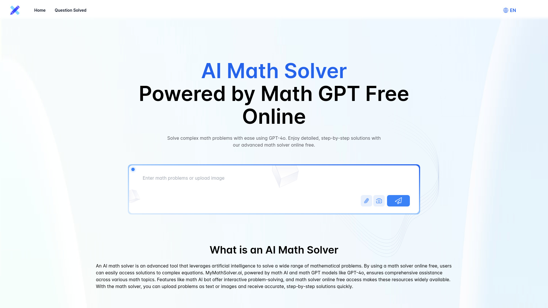AI Math Solver by GPT-4o Free Online网页截图,AI Math Solver by GPT-4o Free Online网页快照