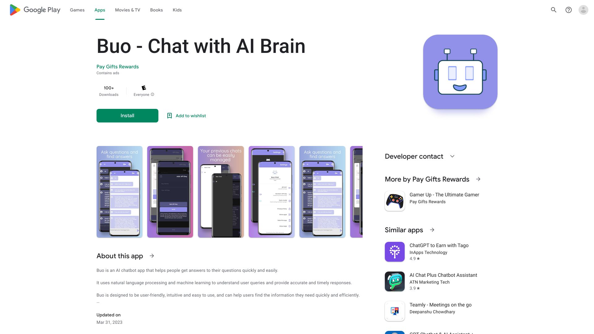 Buo – Chat with AI Brain网页截图,Buo – Chat with AI Brain网页快照