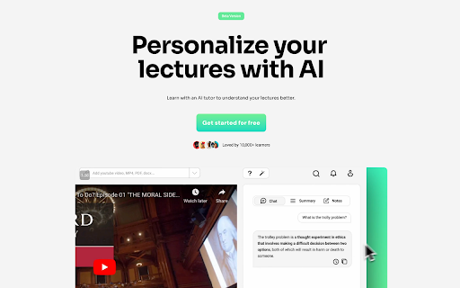 YouLearn – AI companion for learning网页截图,YouLearn – AI companion for learning网页快照