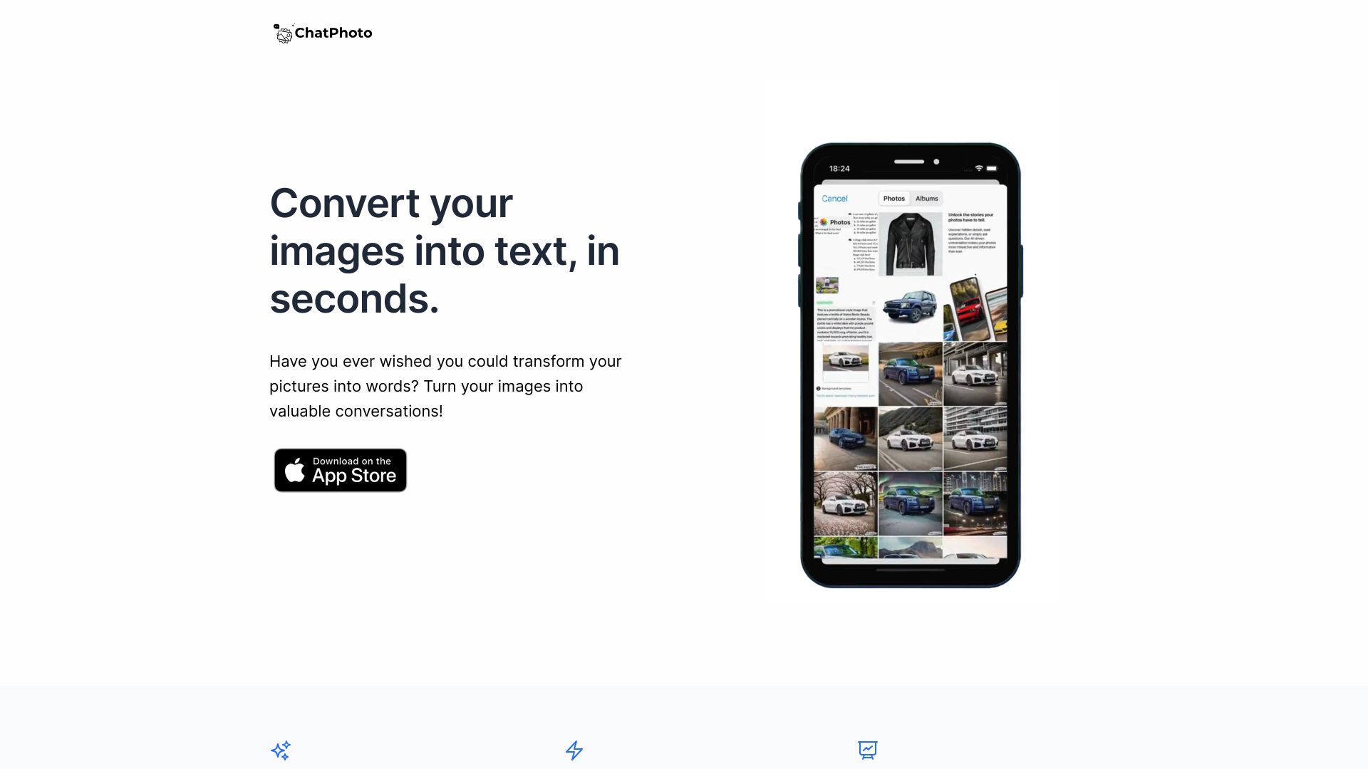 ChatPhoto: Ai Image To Text网页截图,ChatPhoto: Ai Image To Text网页快照