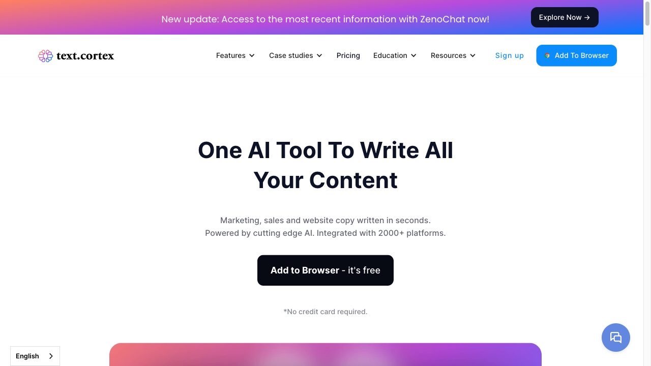 TextCortex AI网页截图,TextCortex AI网页快照