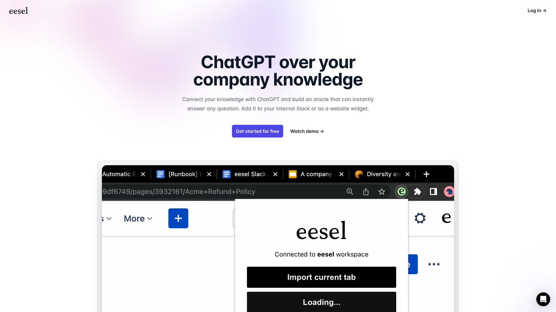 eesel AI网页截图,eesel AI网页快照