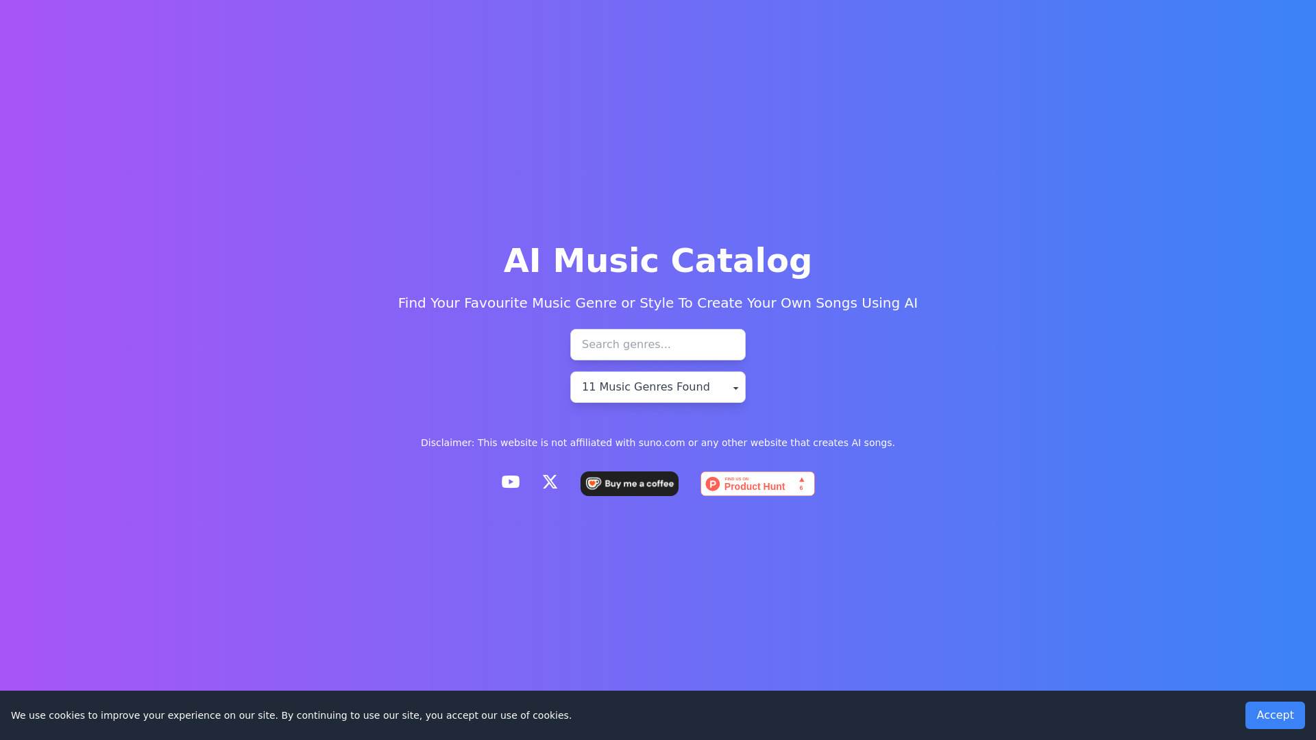 AI Music Catalog网页截图,AI Music Catalog网页快照