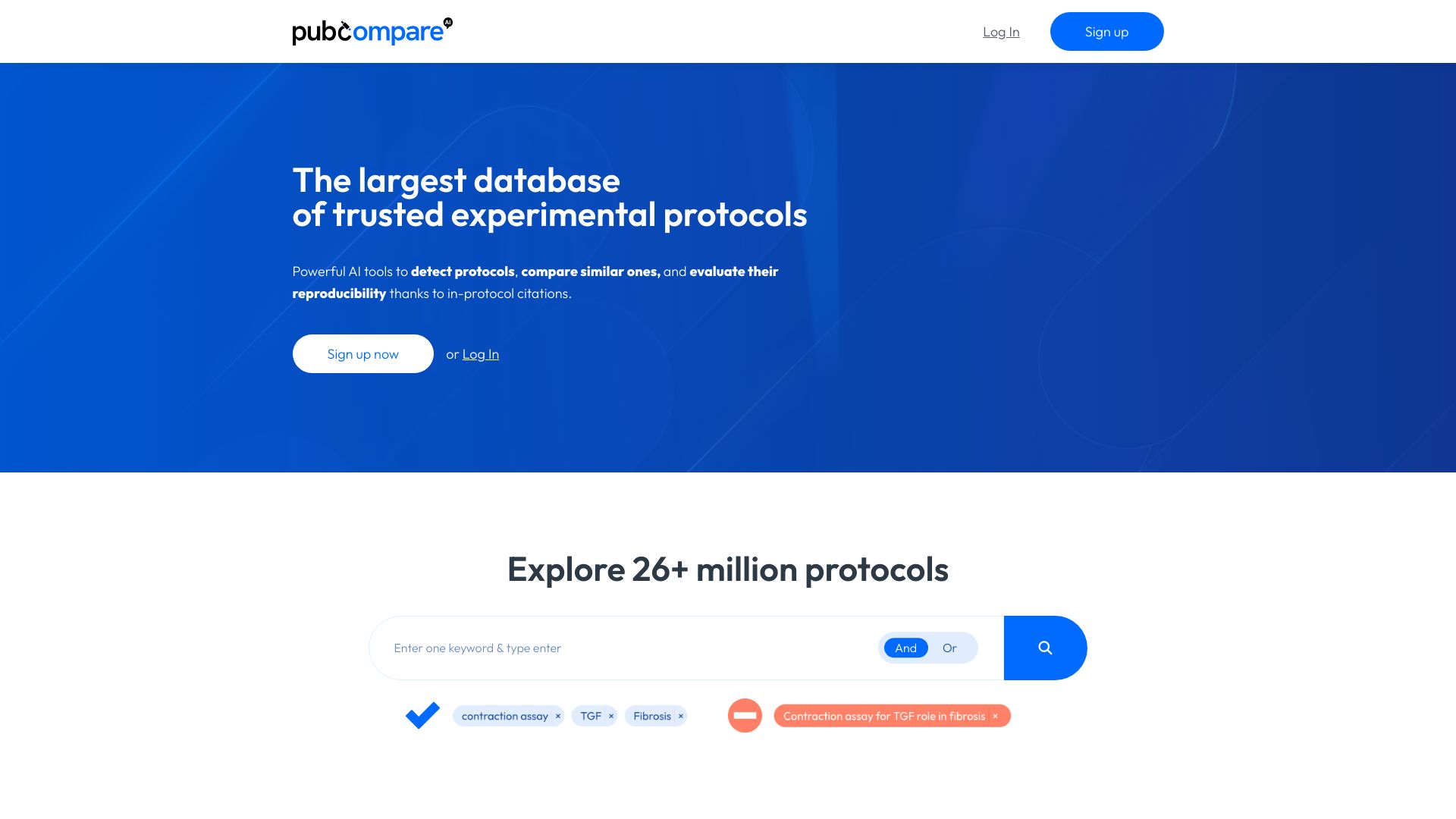 PubCompare.ai网页截图,PubCompare.ai网页快照