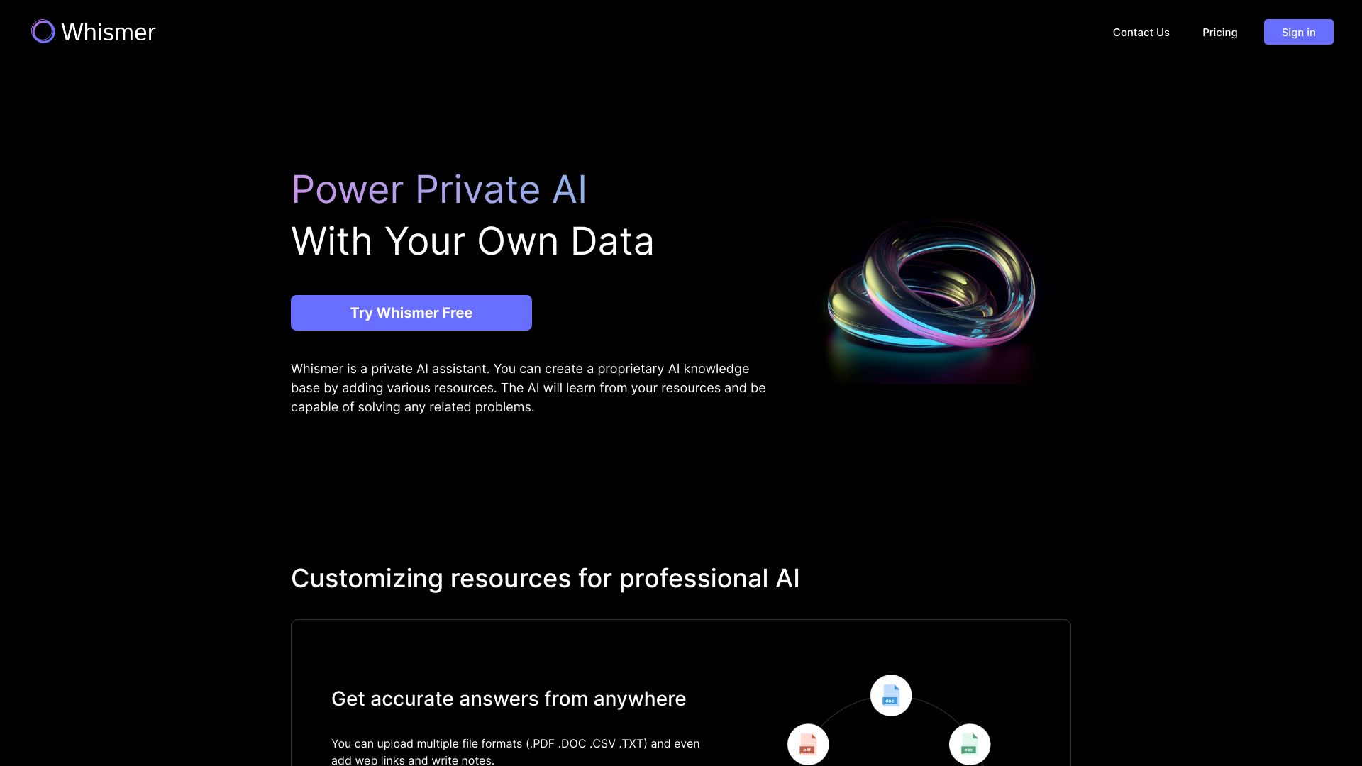 Whismer AI网页截图,Whismer AI网页快照