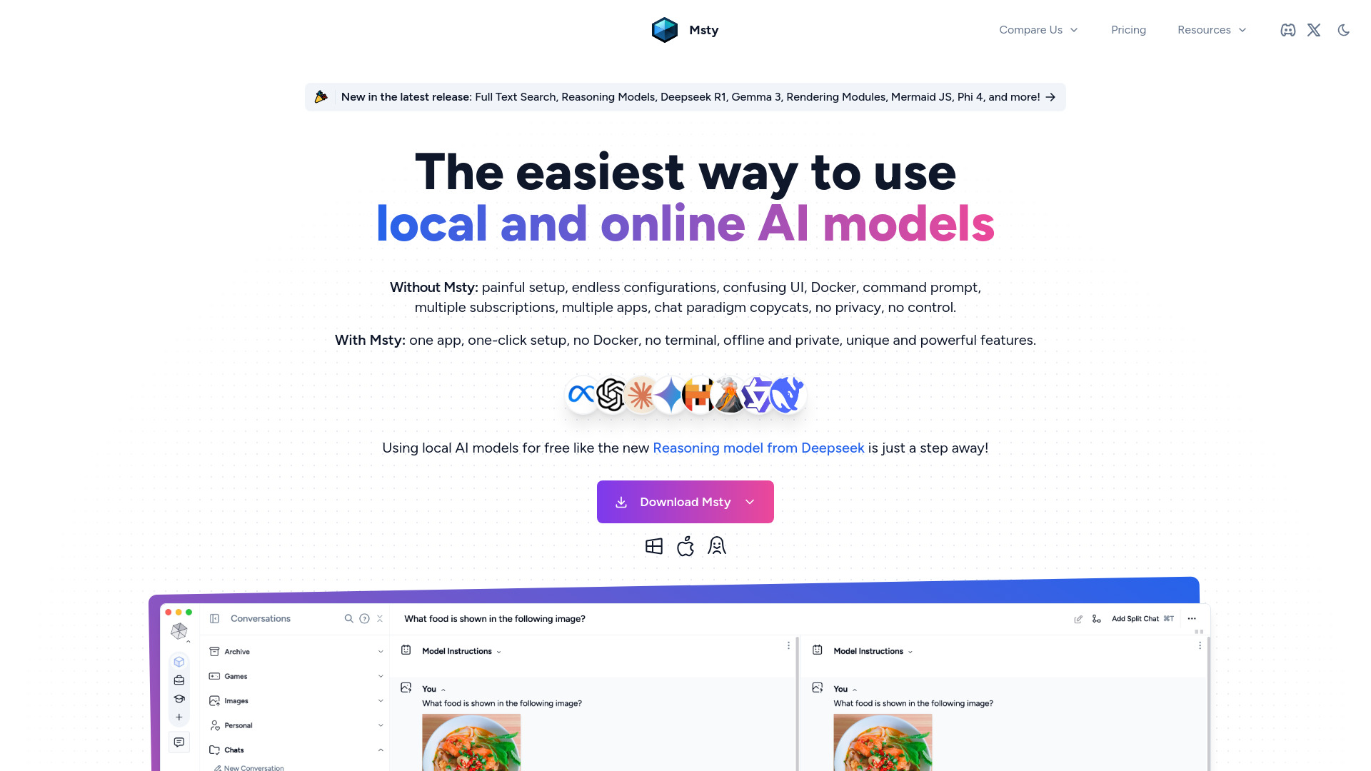 Msty网页截图,Msty网页快照