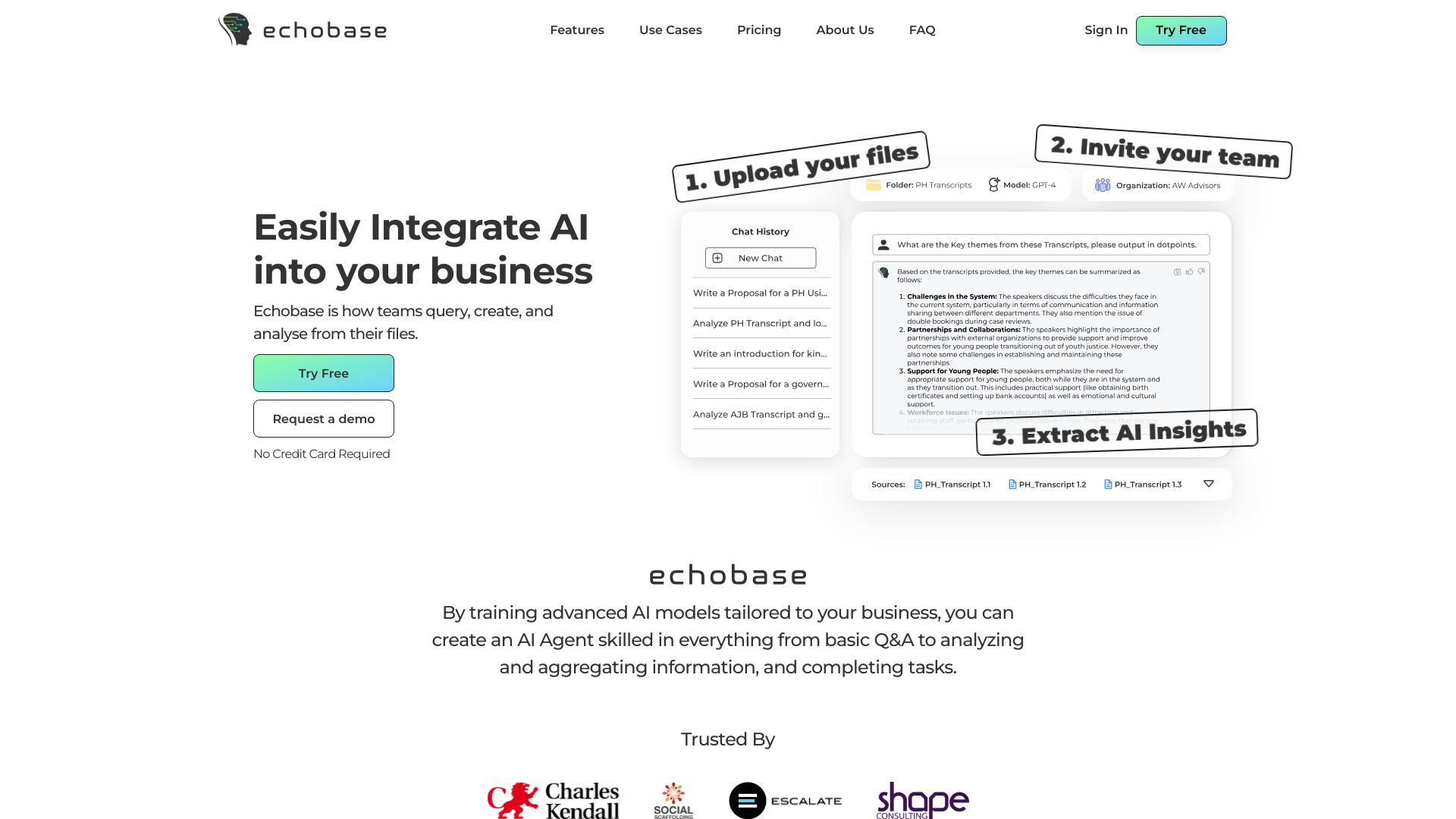 Echobase AI网页截图,Echobase AI网页快照